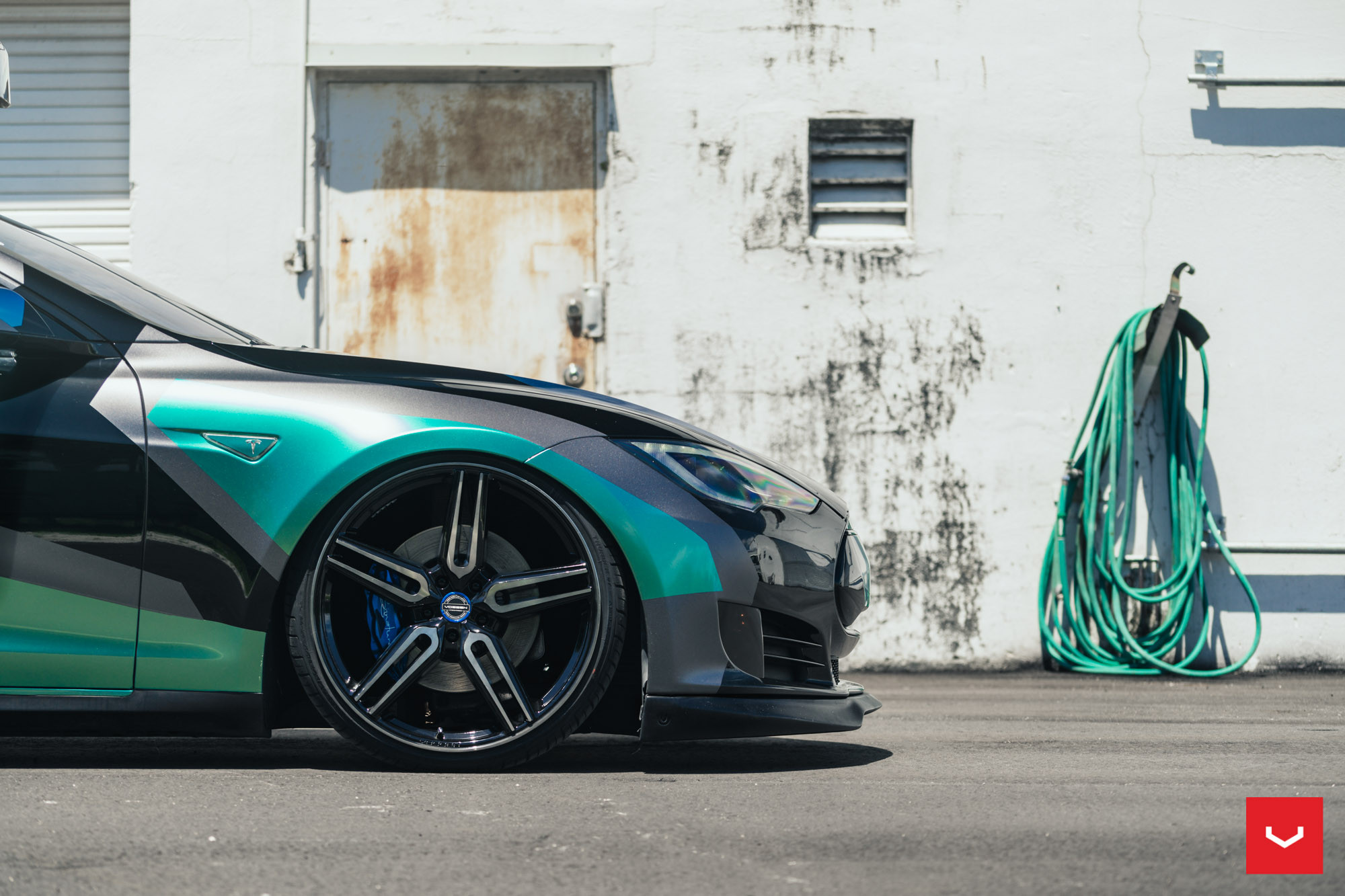 Vossen Wheels on Custom Painted Tesla Model S - Photo by Vossen