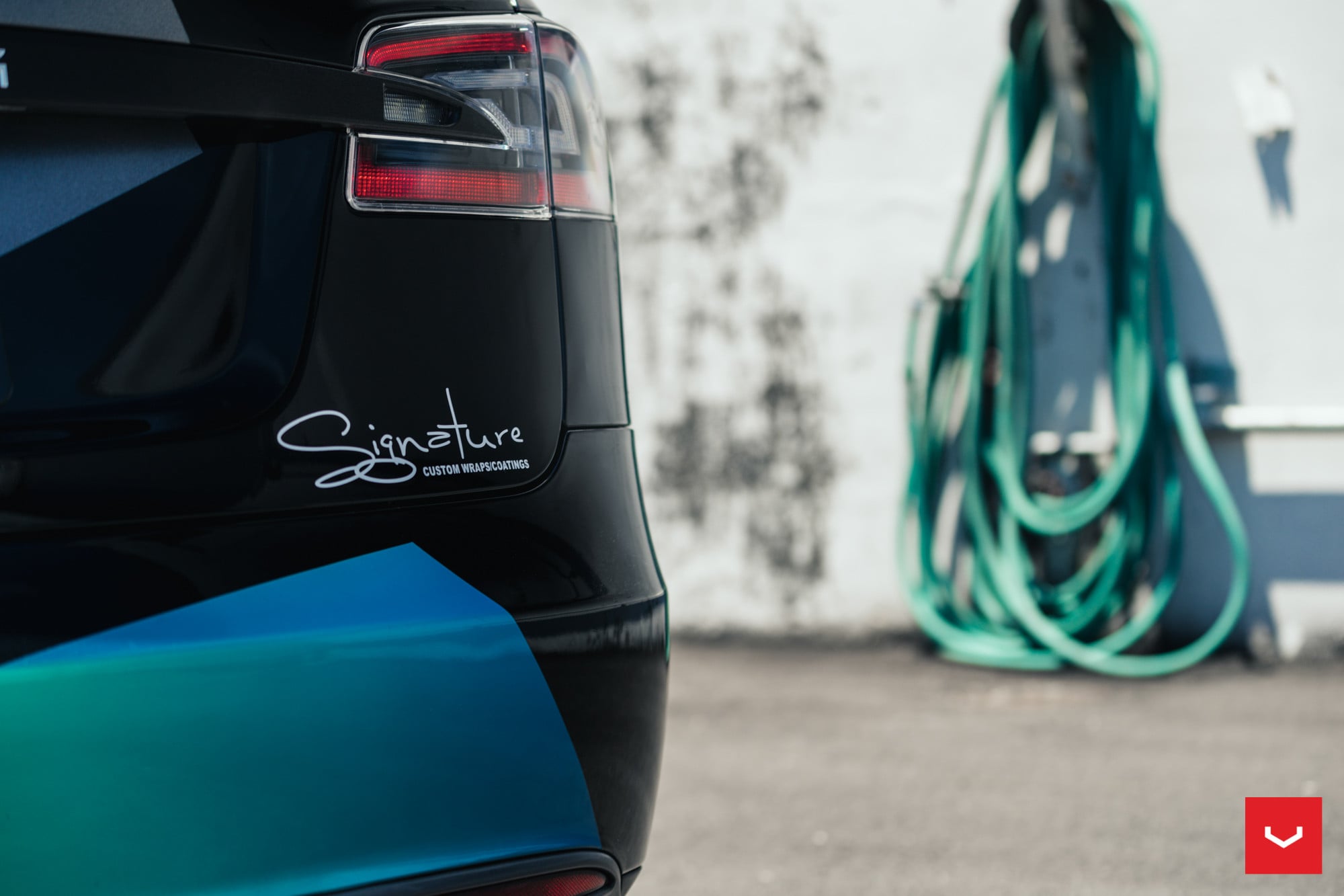 Custom Painted Tesla Model S Rear Bumper - Photo by Vossen