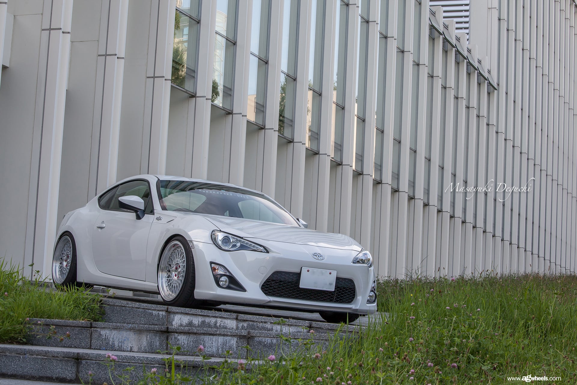 Imposing White Toyota 86 Shod in Polished Avant Garde Wheels
