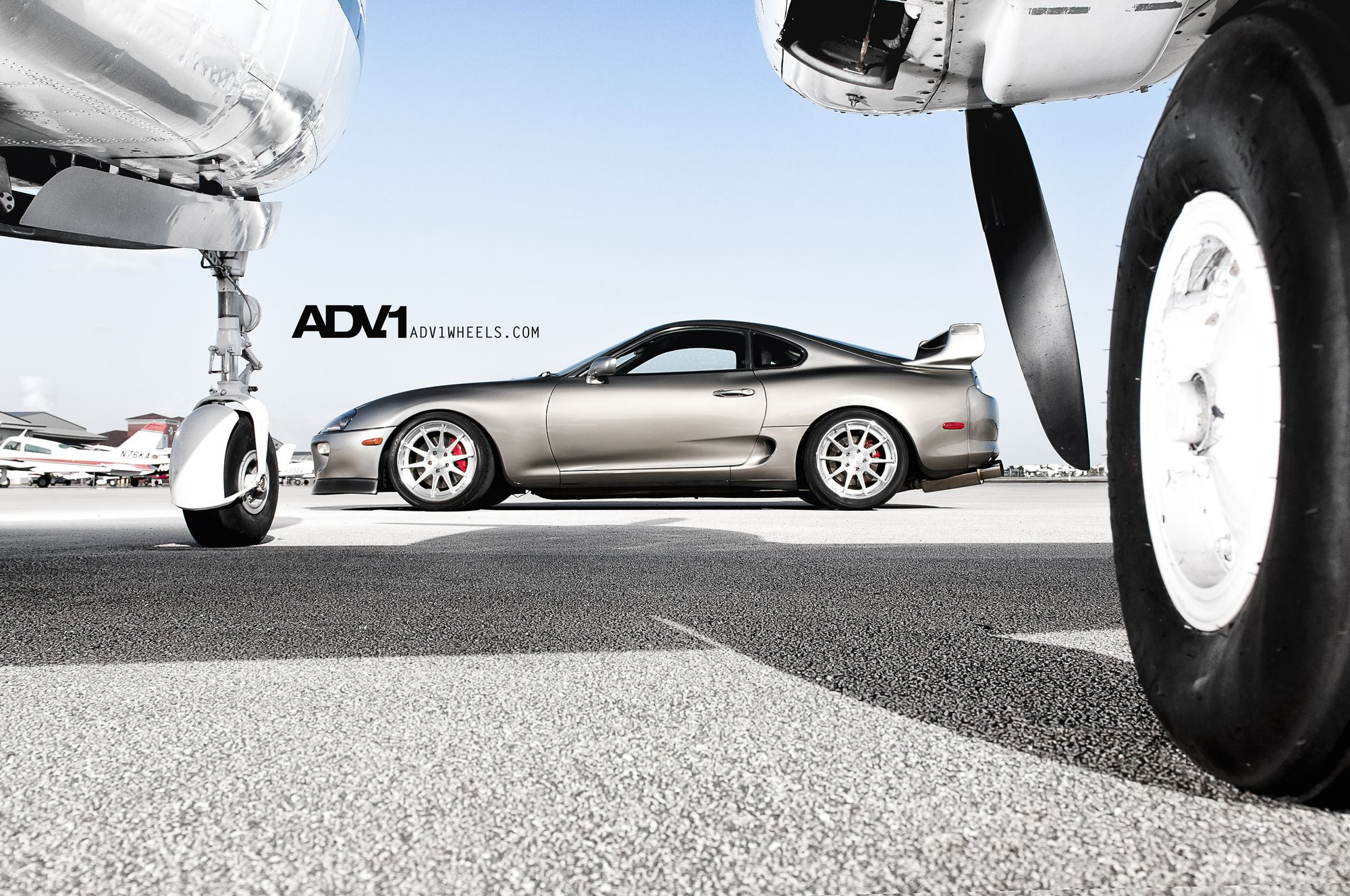 Aftermarket Side Scoops on Gray Toyota Supra - Photo by ADV.1