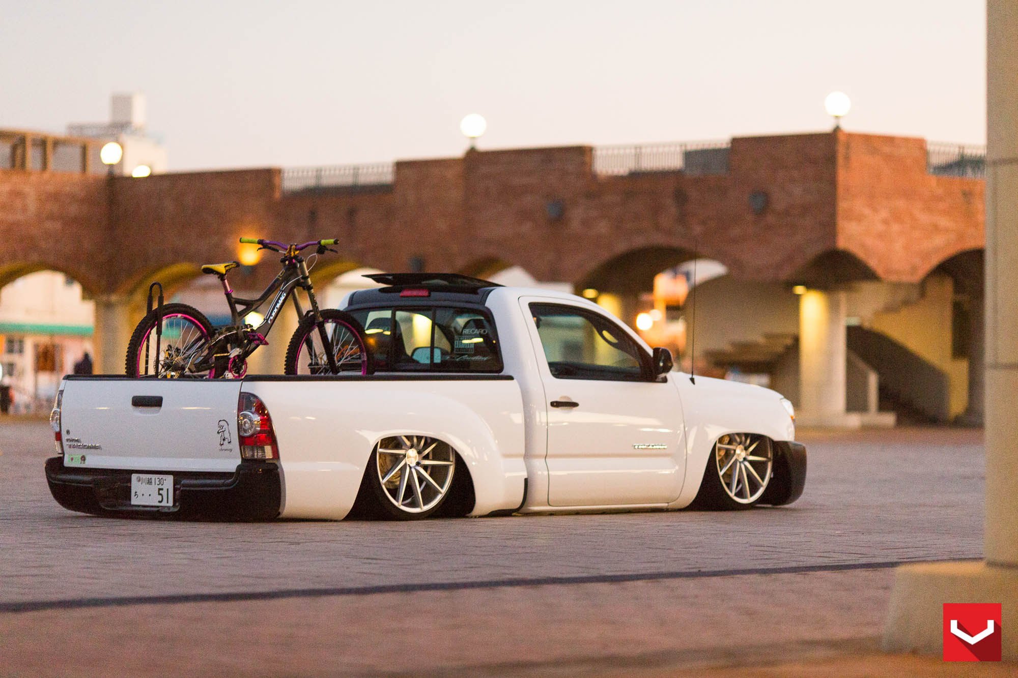 Wicked Toyota Tacoma Stanced Out and Put on Custom Rims - CA