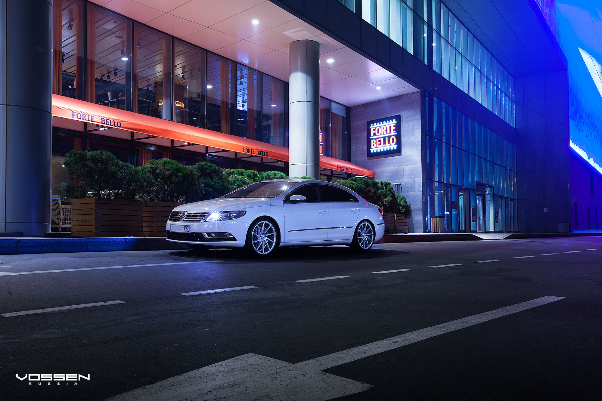 White VW CC with Chrome Grille - Photo by Vossen