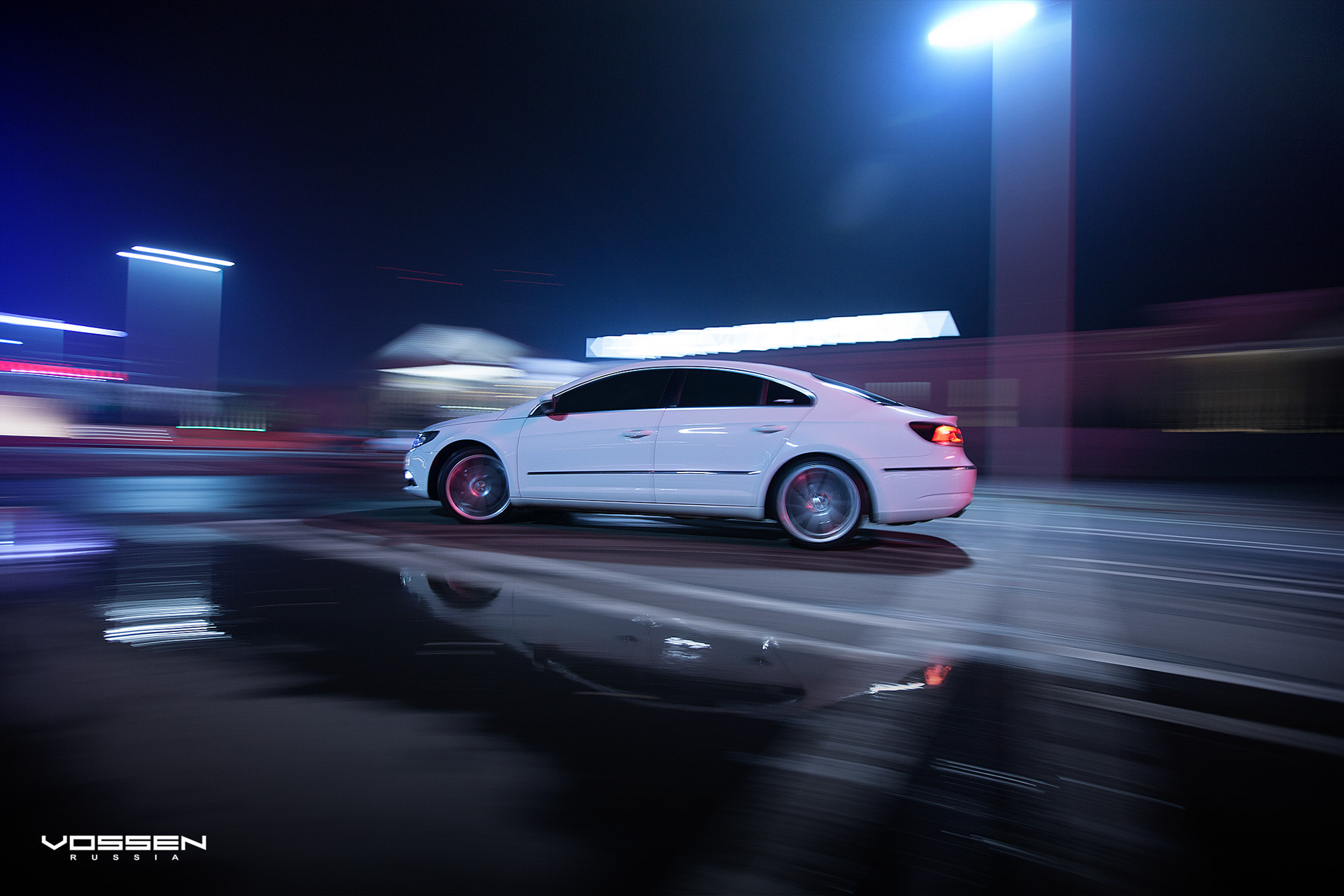 Chrome CVT Vossen Wheels on White VW CC - Photo by Vossen