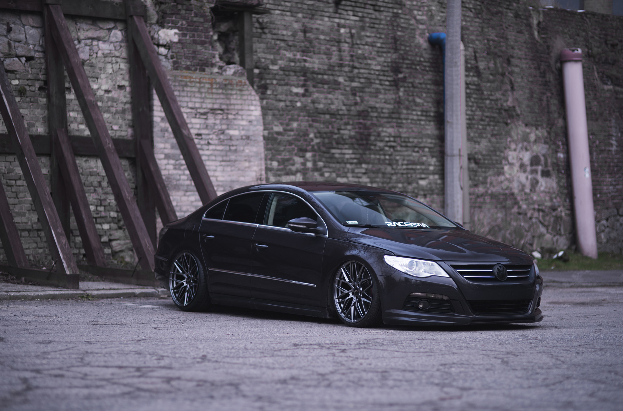 Black VW CC with Crystal Clear Headlights  - Photo by JR Wheels