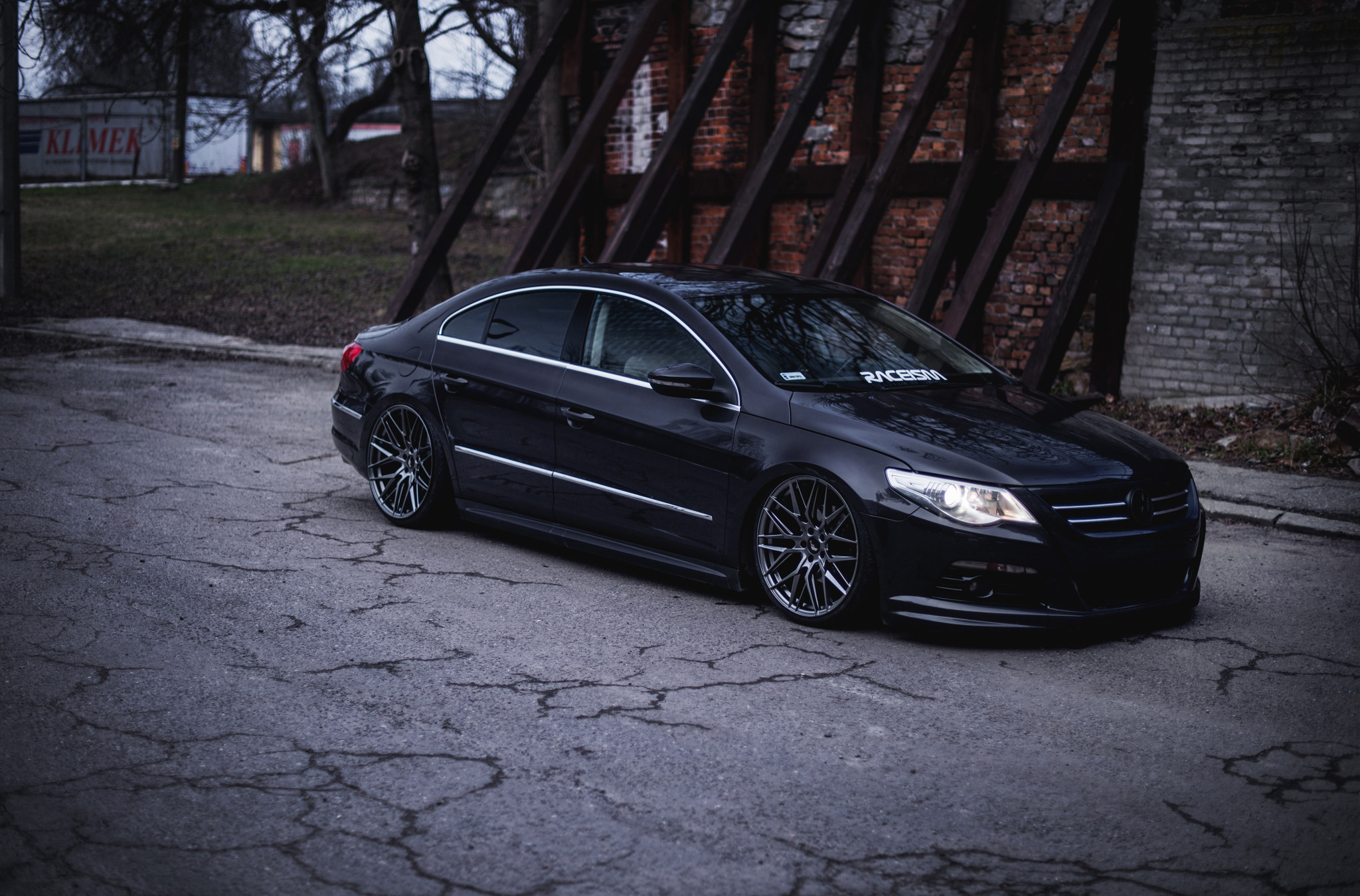 Custom Black VW CC Side Skirts - Photo by JR Wheels