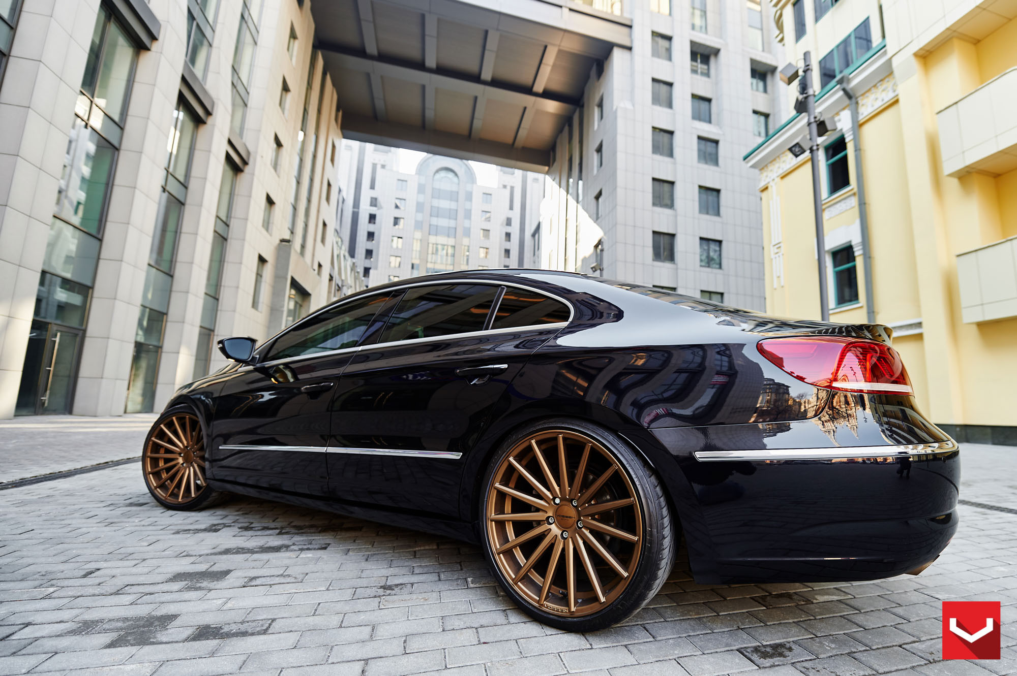 Aftermarket Taillights on Gloss Black VW CC - Photo by Vossen