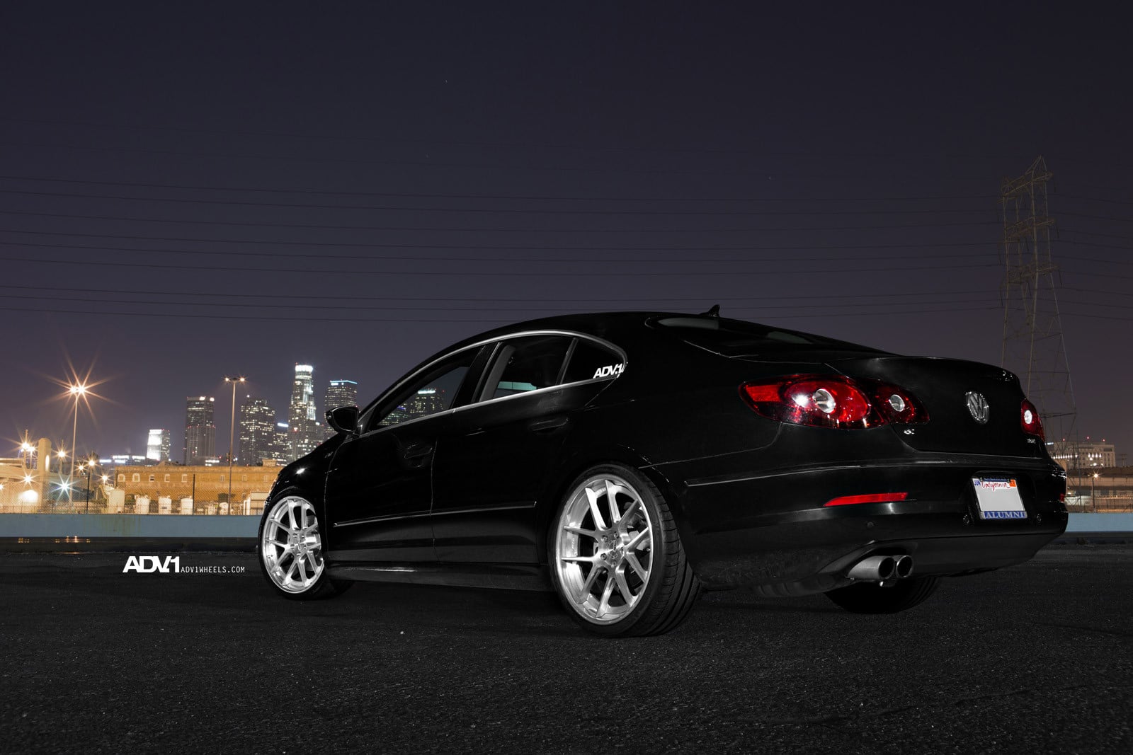 Black VW CC with Custom Rear Diffuser - Photo by ADV.1