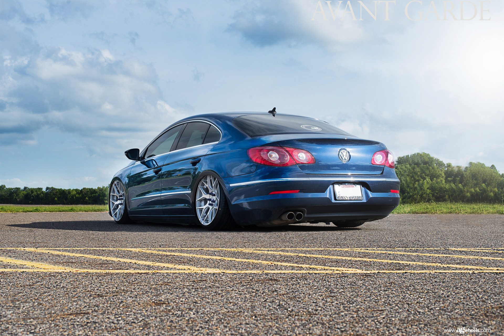Blue VW CC with Aftermarket Rear Diffuser - Photo by Avant Garde Wheels