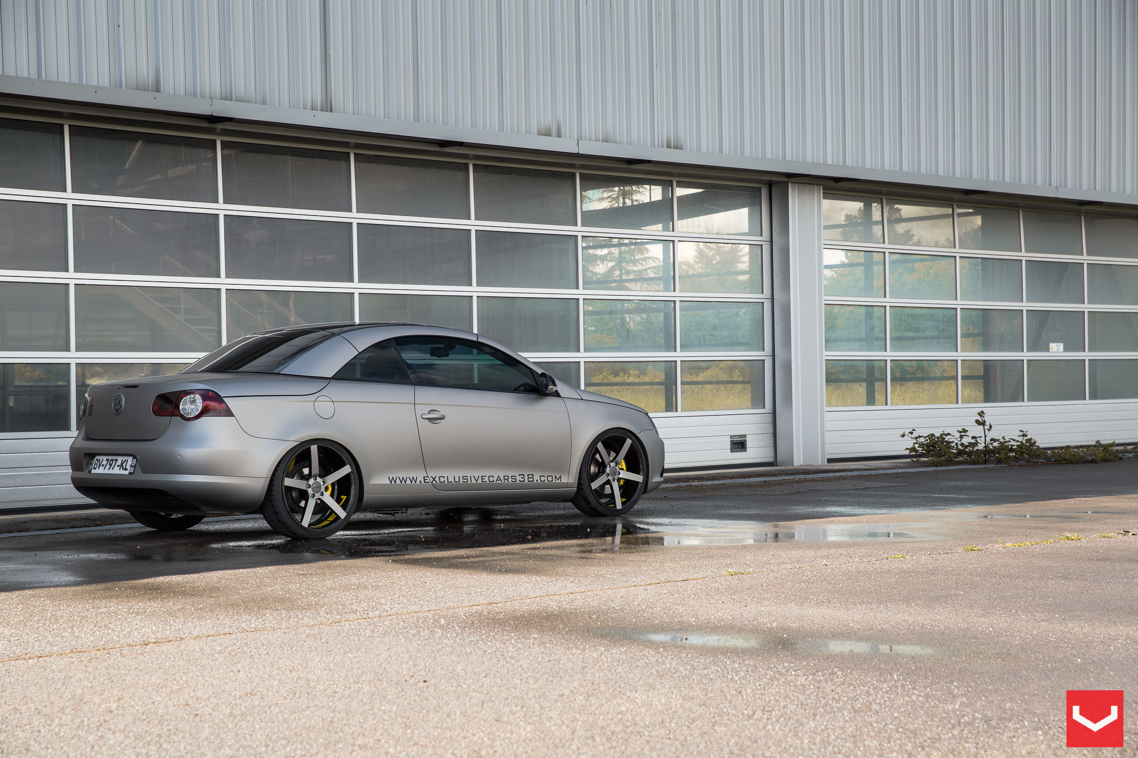Gunmetal CV Series Vossen Wheels on Gray Matte VW EOS - Photo by Vossen