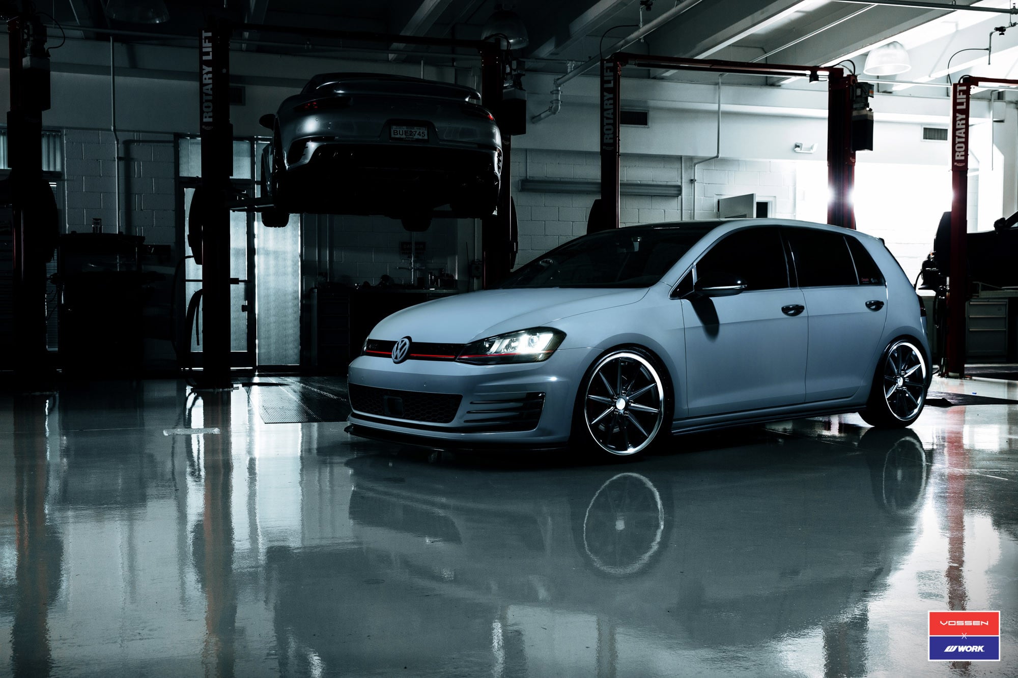 Matte Gray Golf GTi With a Perfect Stance - Photo by Vossen