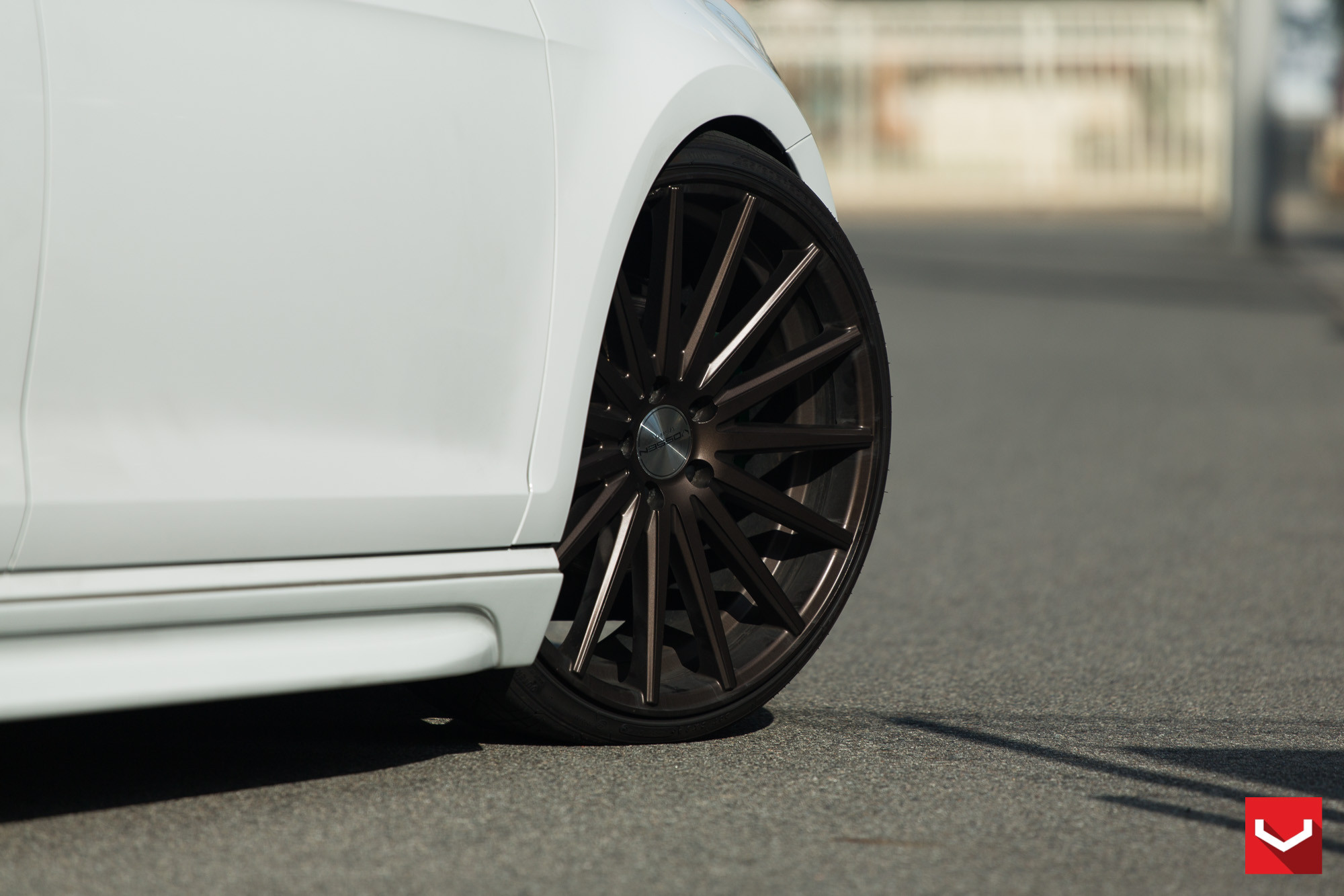 Vossen VFS Wheels on White Stanced VW Golf - Photo by Vossen