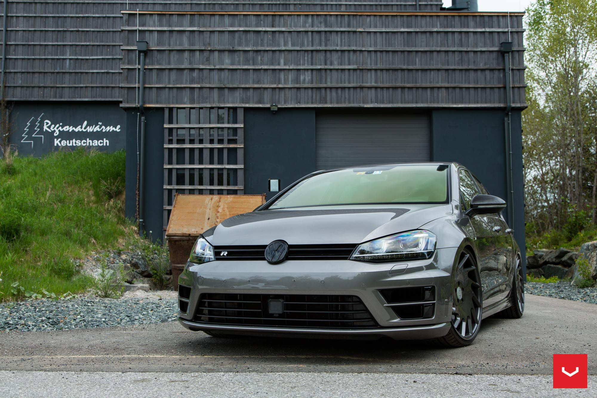 Custom Dark Smoke Headlights on VW Golf - Photo by Vossen