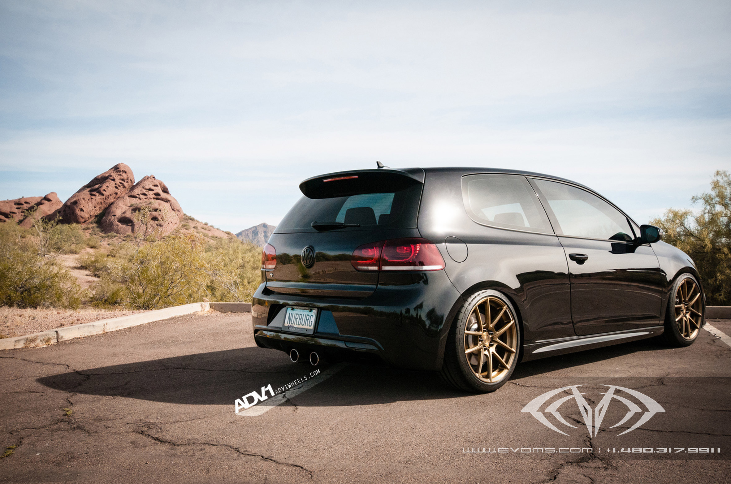 Roofline Spoiler with Light on Black VW Golf - Photo by ADV.1