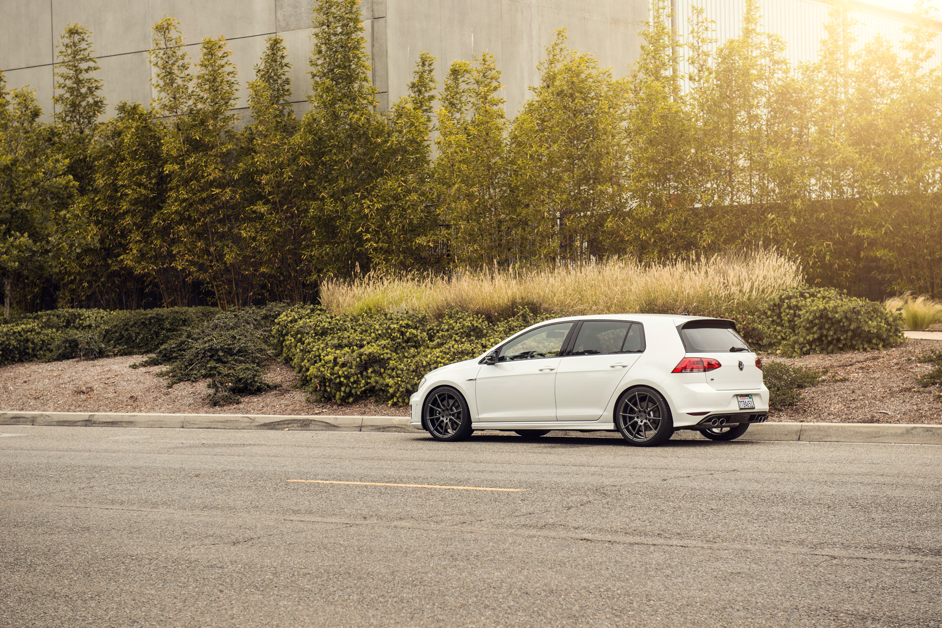 Aftermarket Rear Diffuser on White VW Golf - Photo by Avant Garde Wheels