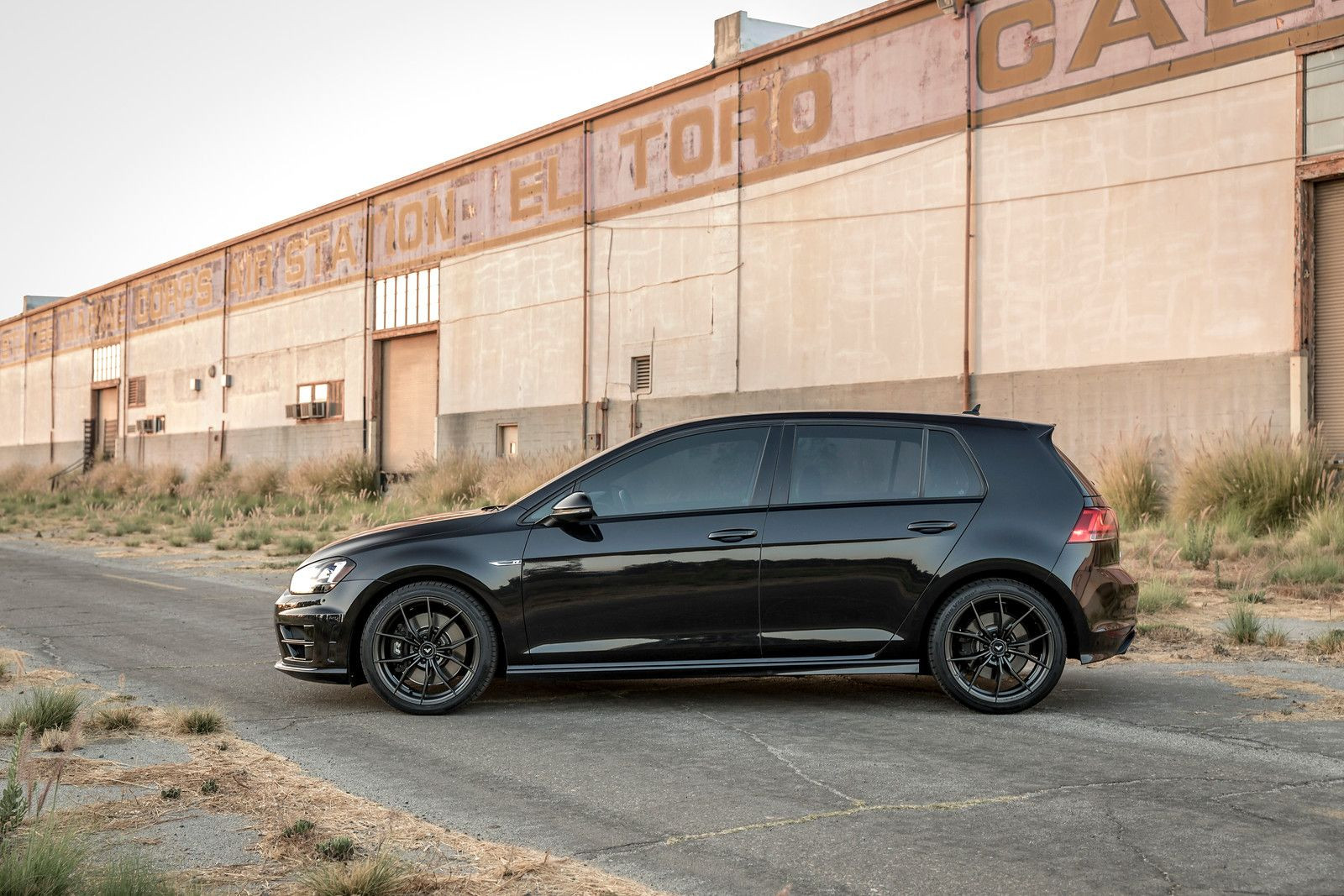 Custom Black VW Golf Side Skirts - Photo by Vorstiner