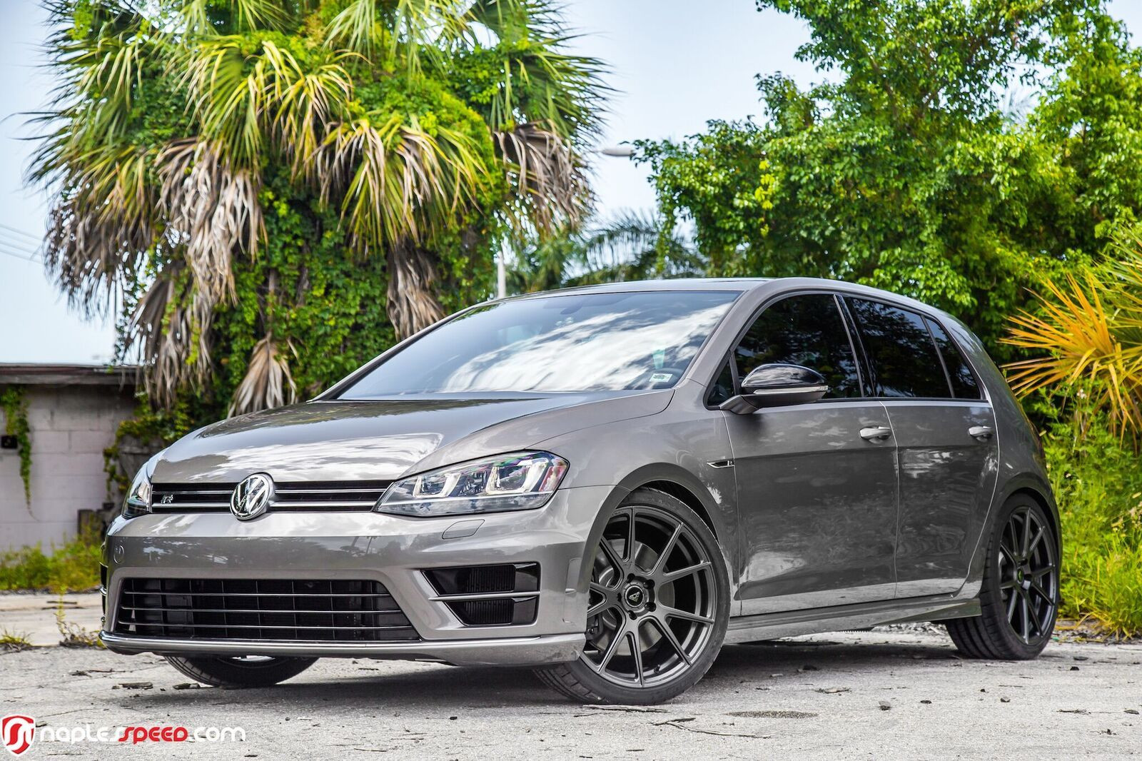 Gray VW Golf with Custom Front Bumper - Photo by Vorstiner