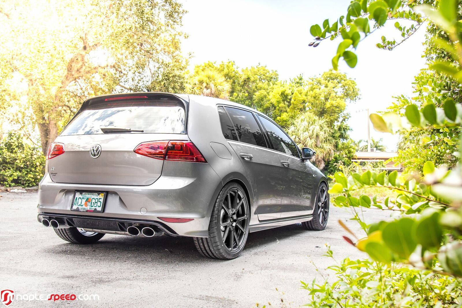 Roofline Spoiler with Light on Gray VW Golf - Photo by Vorstiner