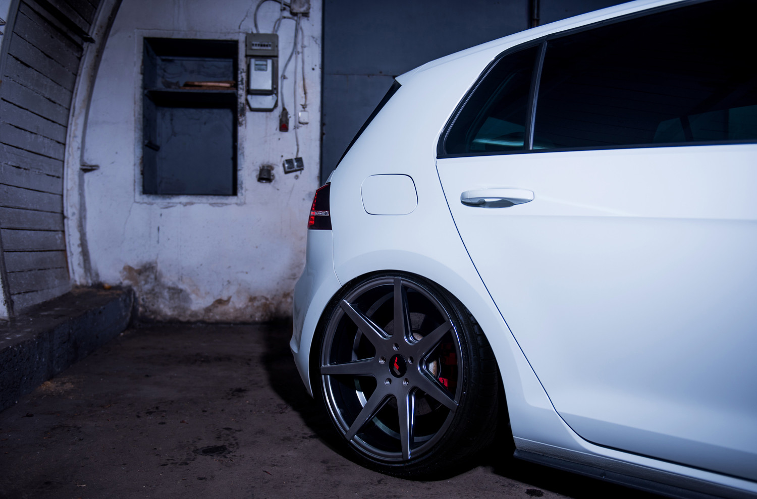 Custom White VW Golf GTI Side Skirts - Photo by JR Wheels