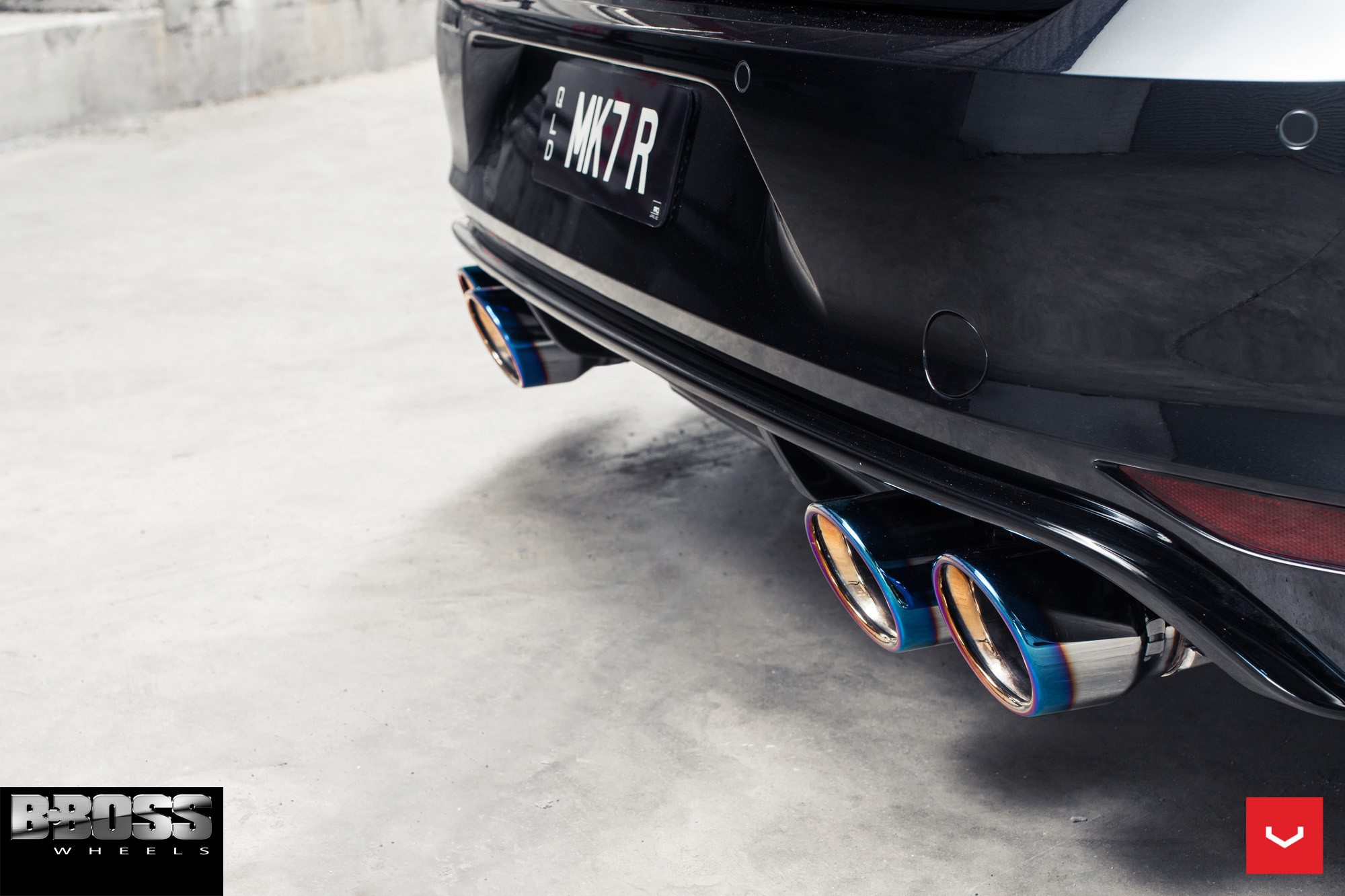 Burned Titanium Exhaust Tips - Photo by Vossen
