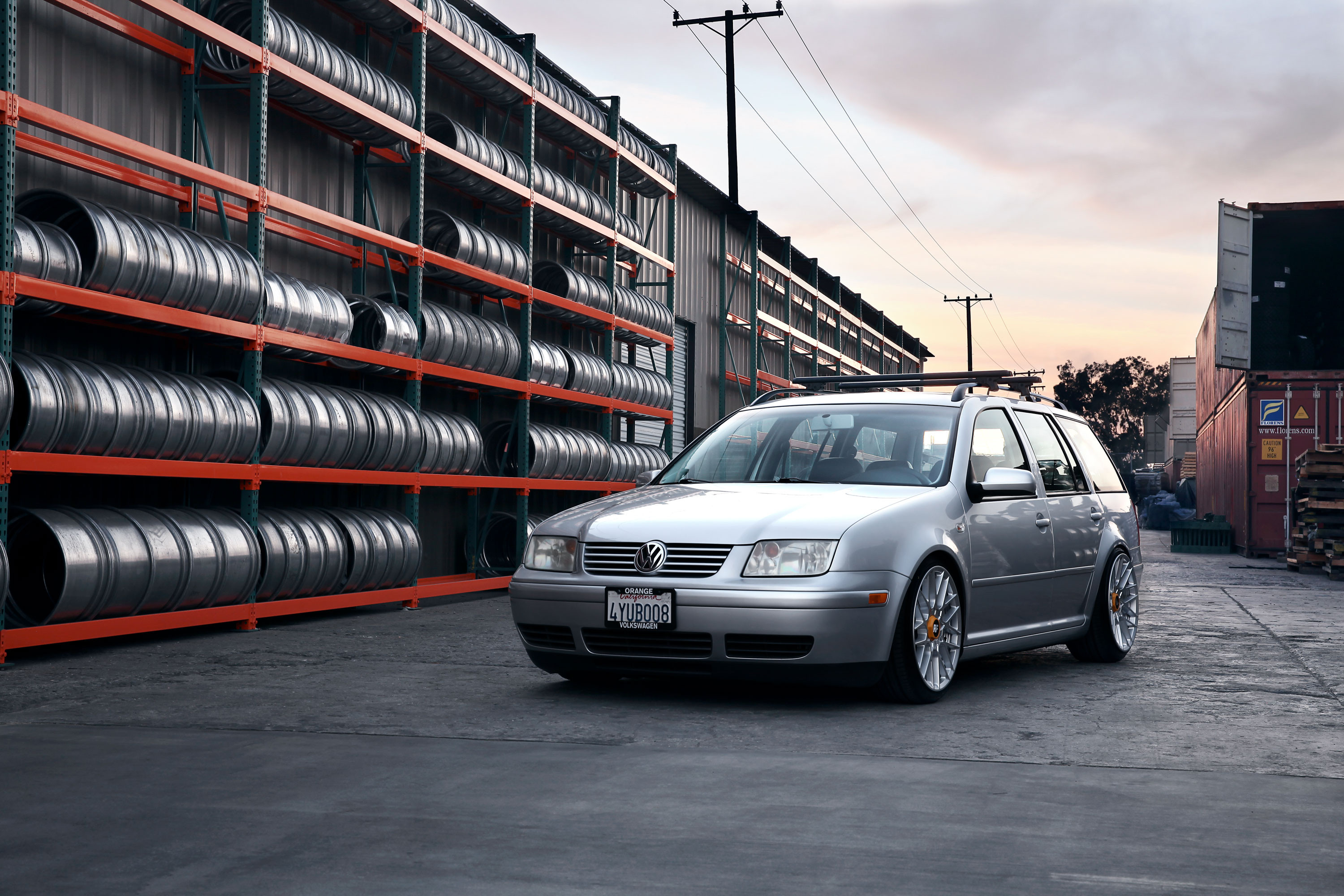 Silver VW Jetta Wagon with Base Rack System - Photo by Rotiform