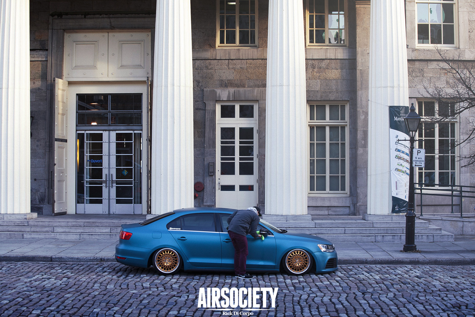 Blue Matte VW Jetta Side Skirts - Photo by Avant Garde Wheels