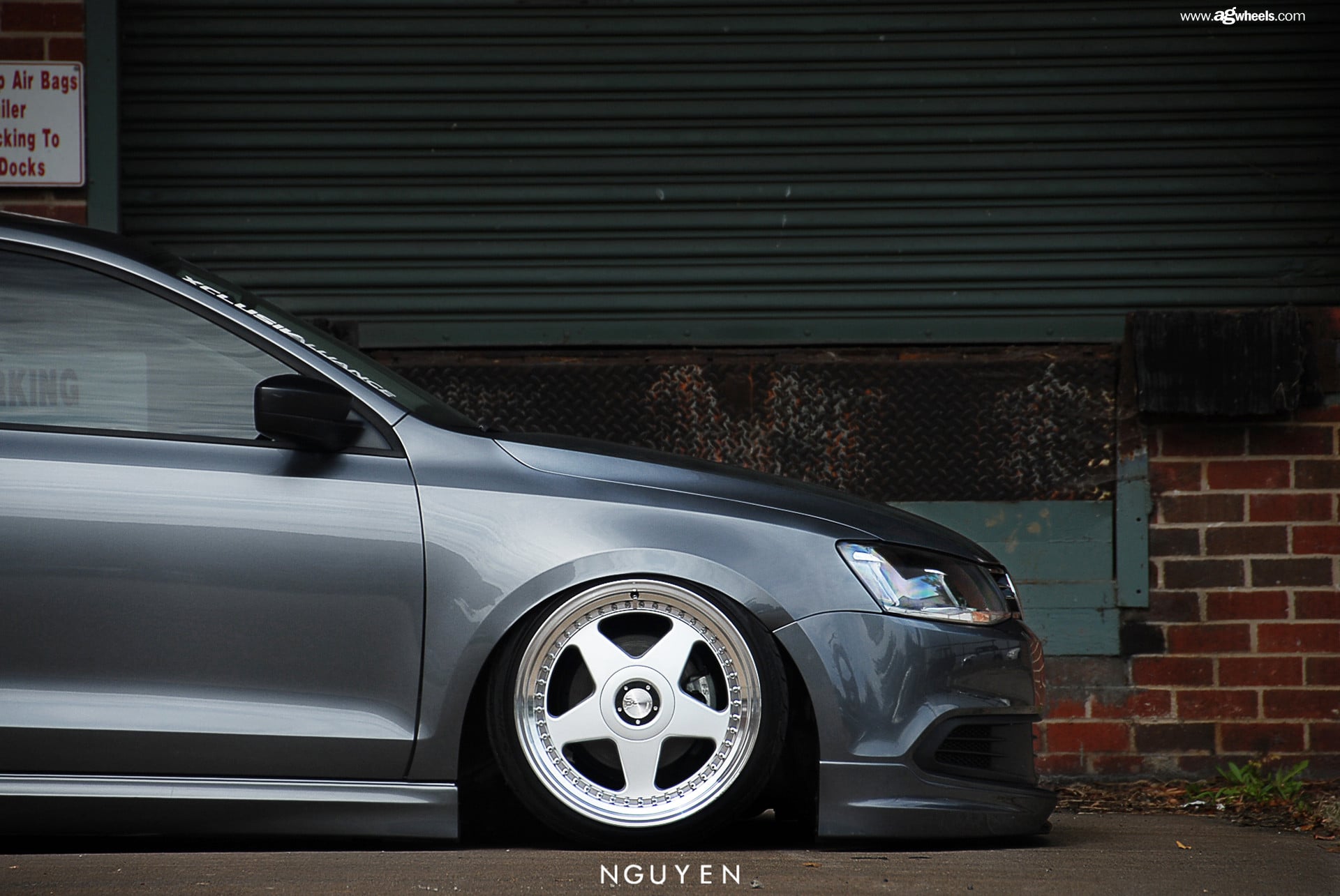 Avant Garde Wheels on Gray Stanced VW Jetta - Photo by Avant Garde Wheels