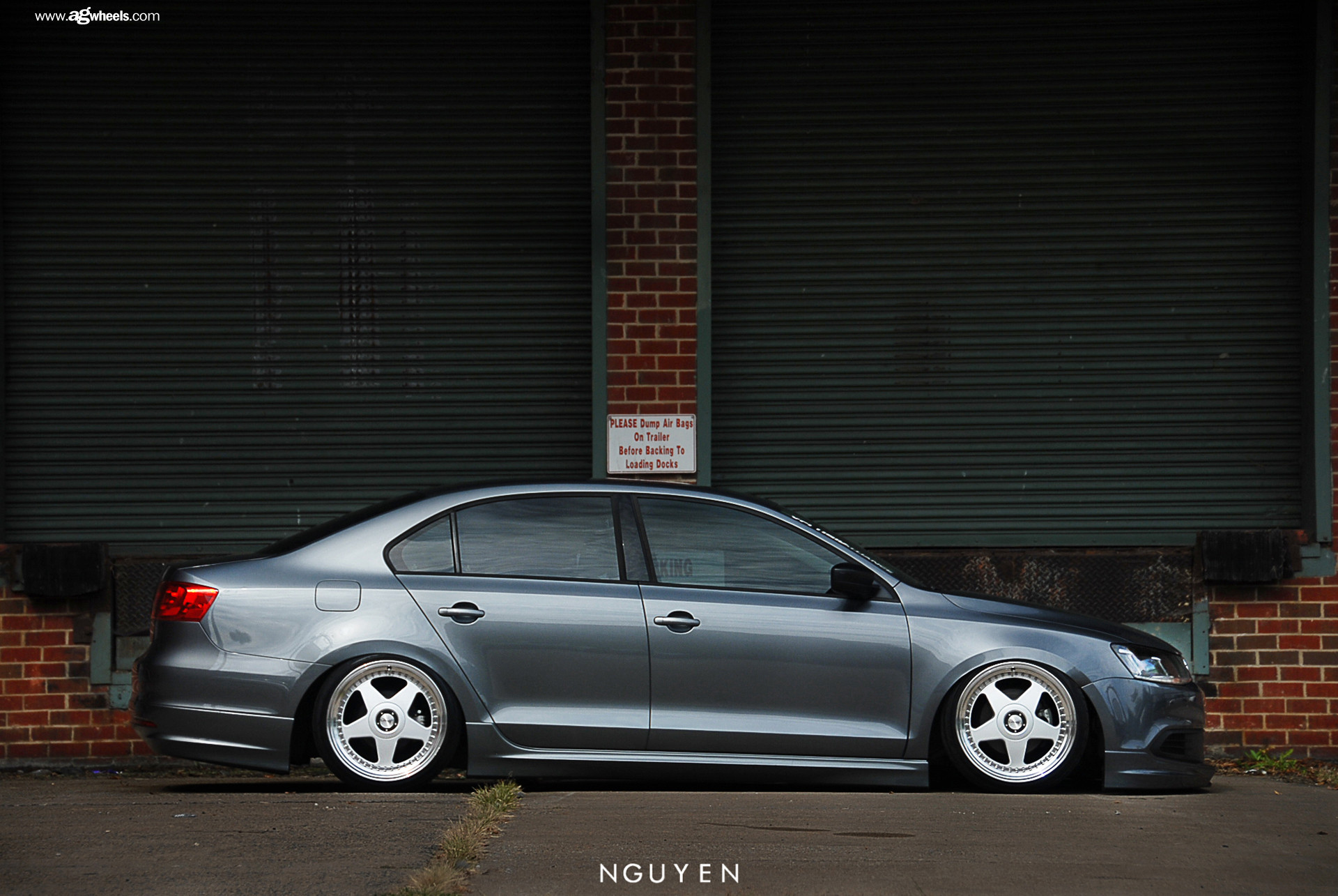 Polished Avant Garde Rims on Gray VW Jetta - Photo by Avant Garde Wheels