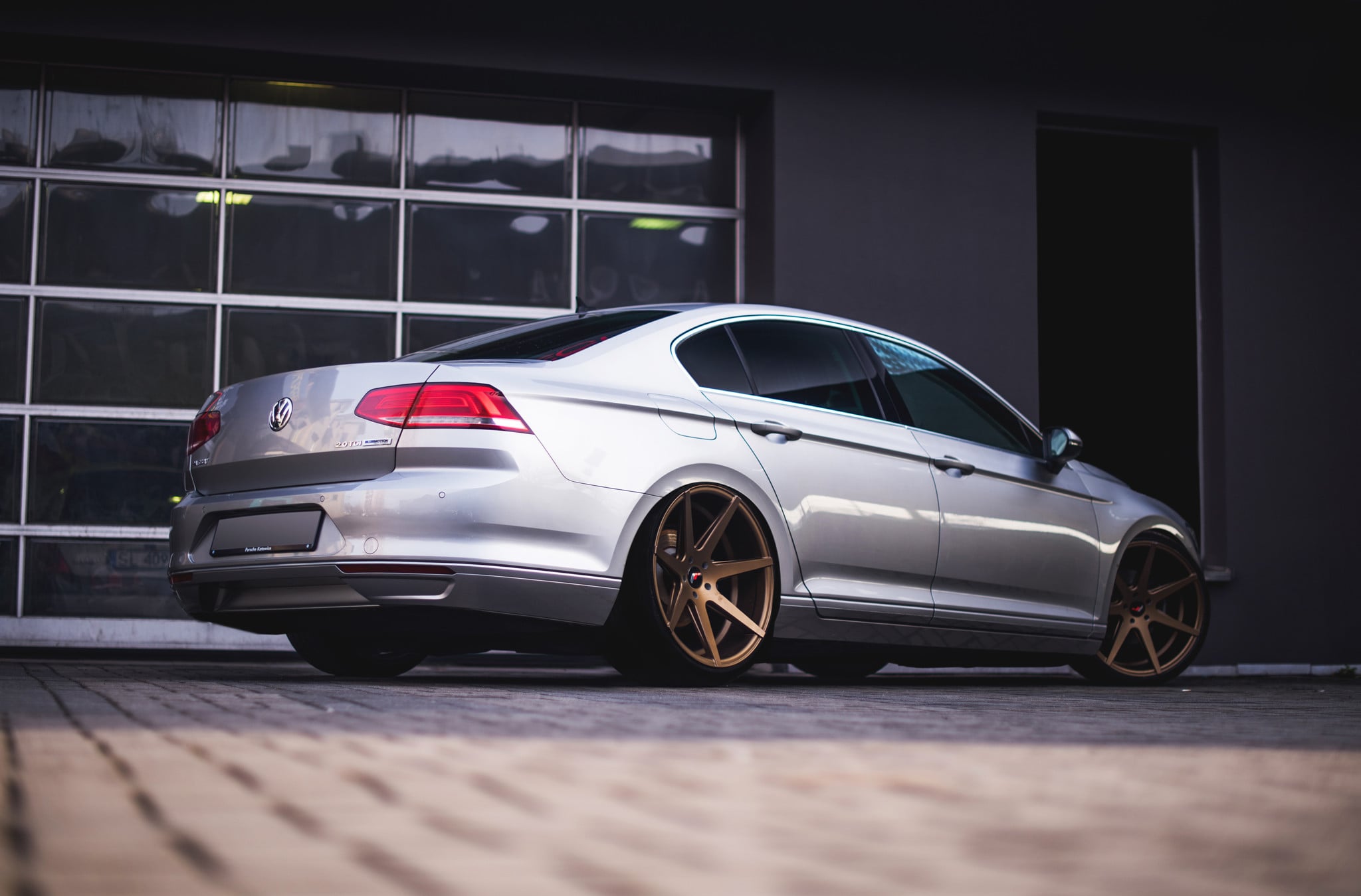 Aftermarket Rear Diffuser on Gray VW Passat - Photo by JR Wheels