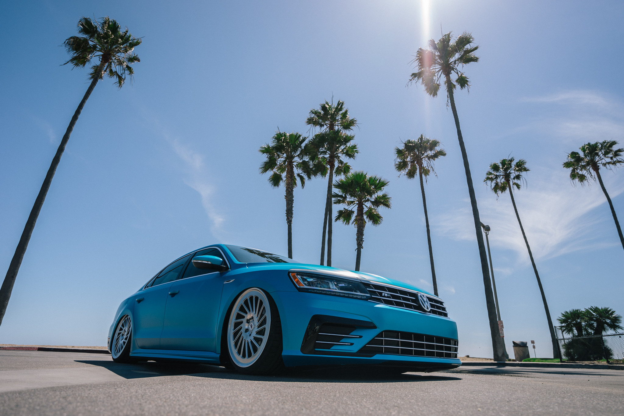 Blue VW Passat R with Chrome Billet Grille - Photo by Boden Autohaus