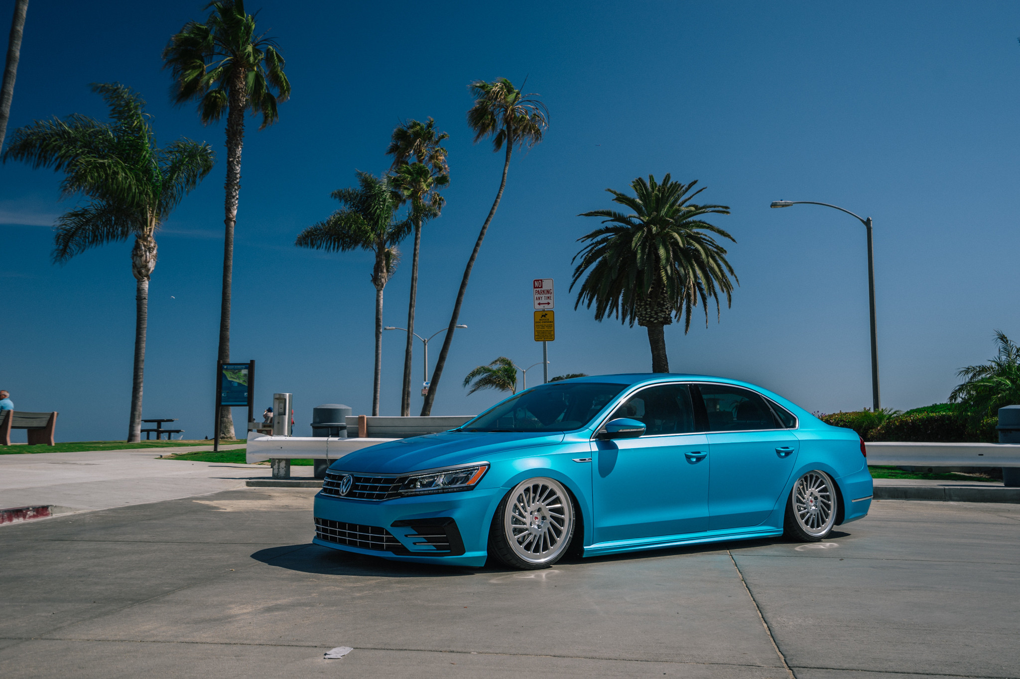 Custom Blue VW Passat R Side Skirts - Photo by Boden Autohaus
