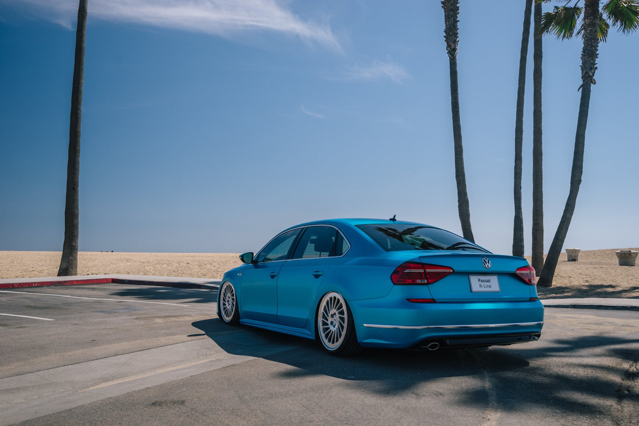 Aftermarker Rear Diffuser on Blue VW Passat - Photo by Boden Autohaus