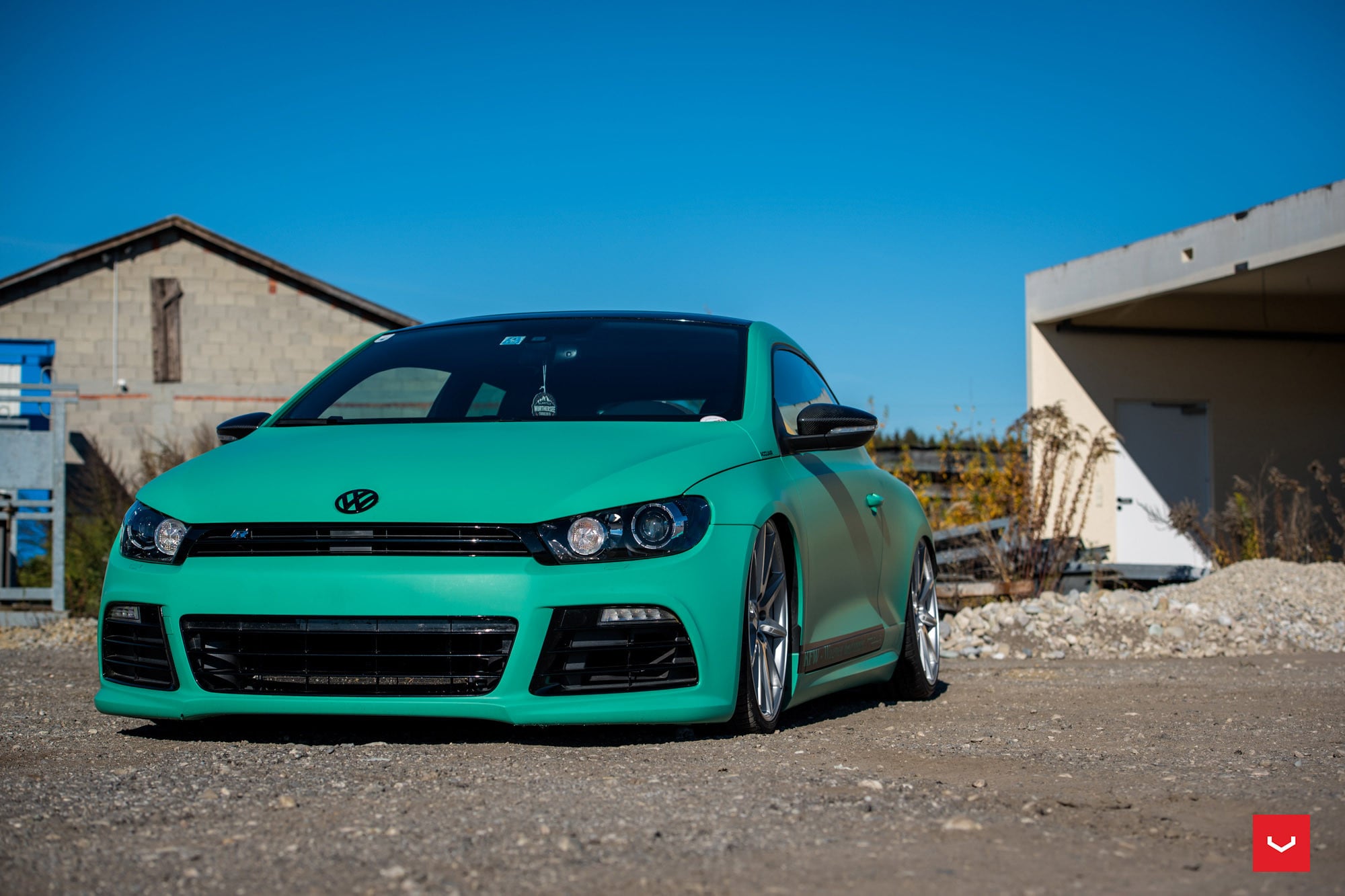 Black headlight Surrouns on VW Scirocco - Photo by Vossen
