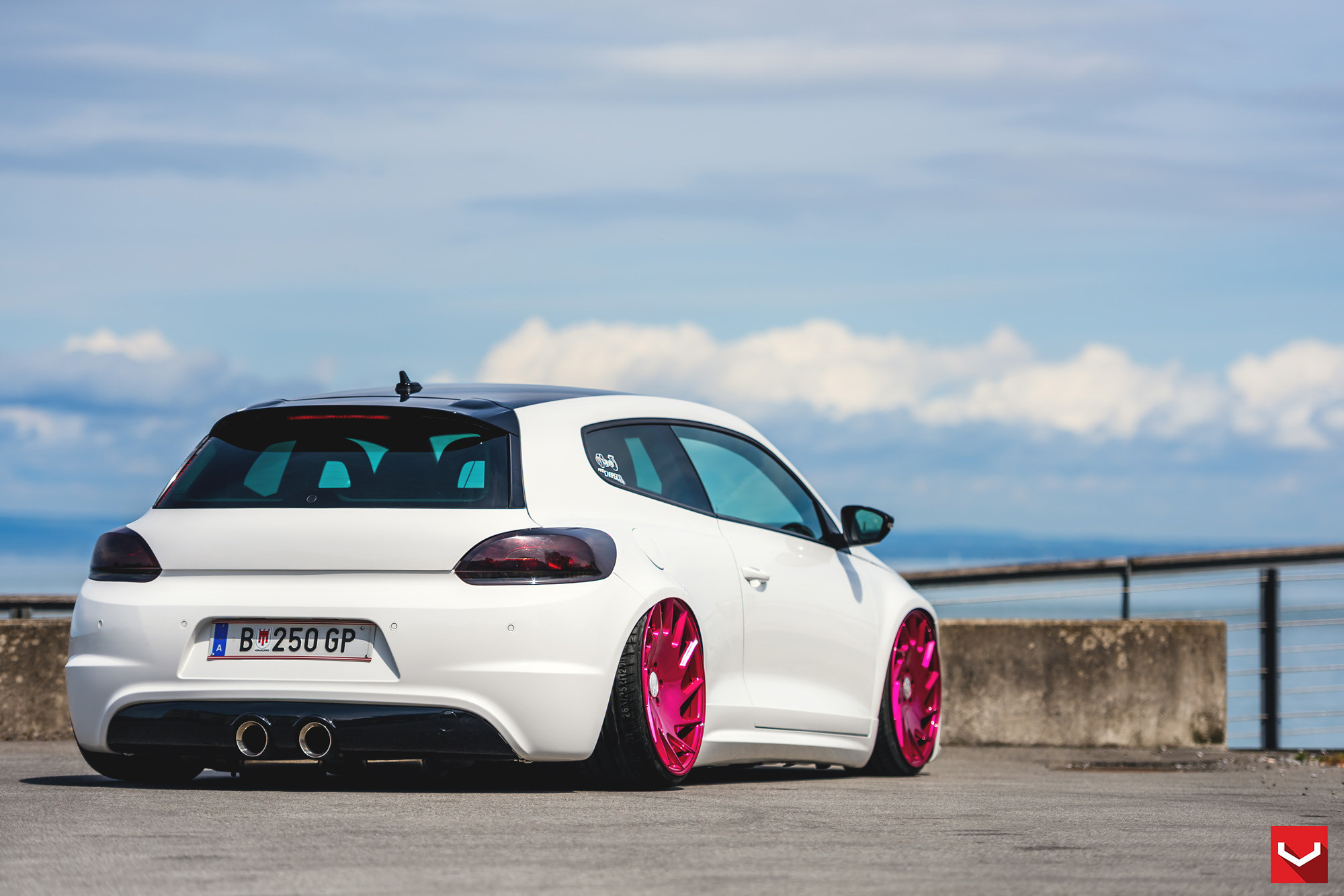 White VW Scirocco Roofline Spoiler - Photo by Vossen
