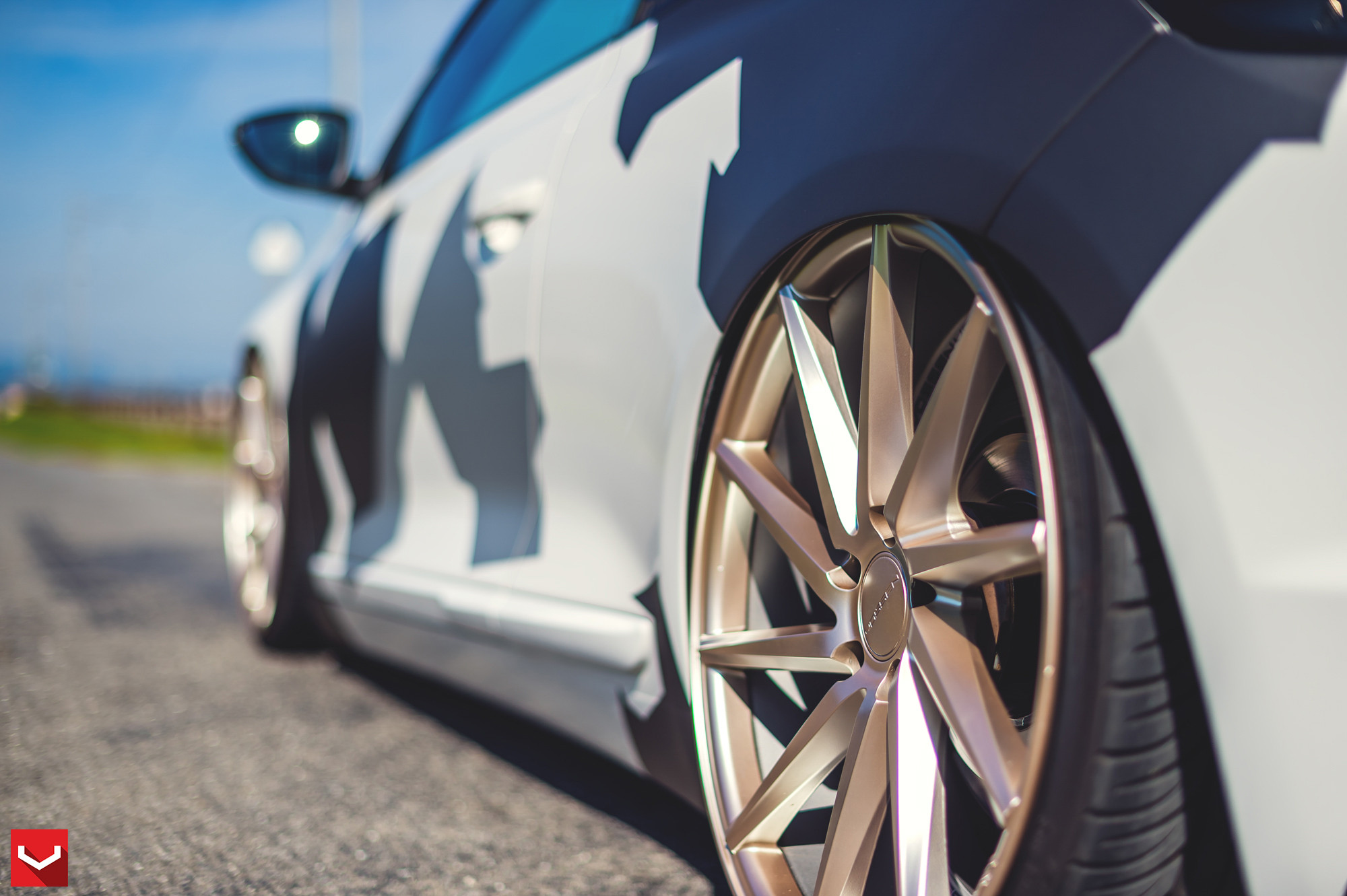 White Camo VW Scirocco with Custom CVT Vossen Rims - Photo by Vossen
