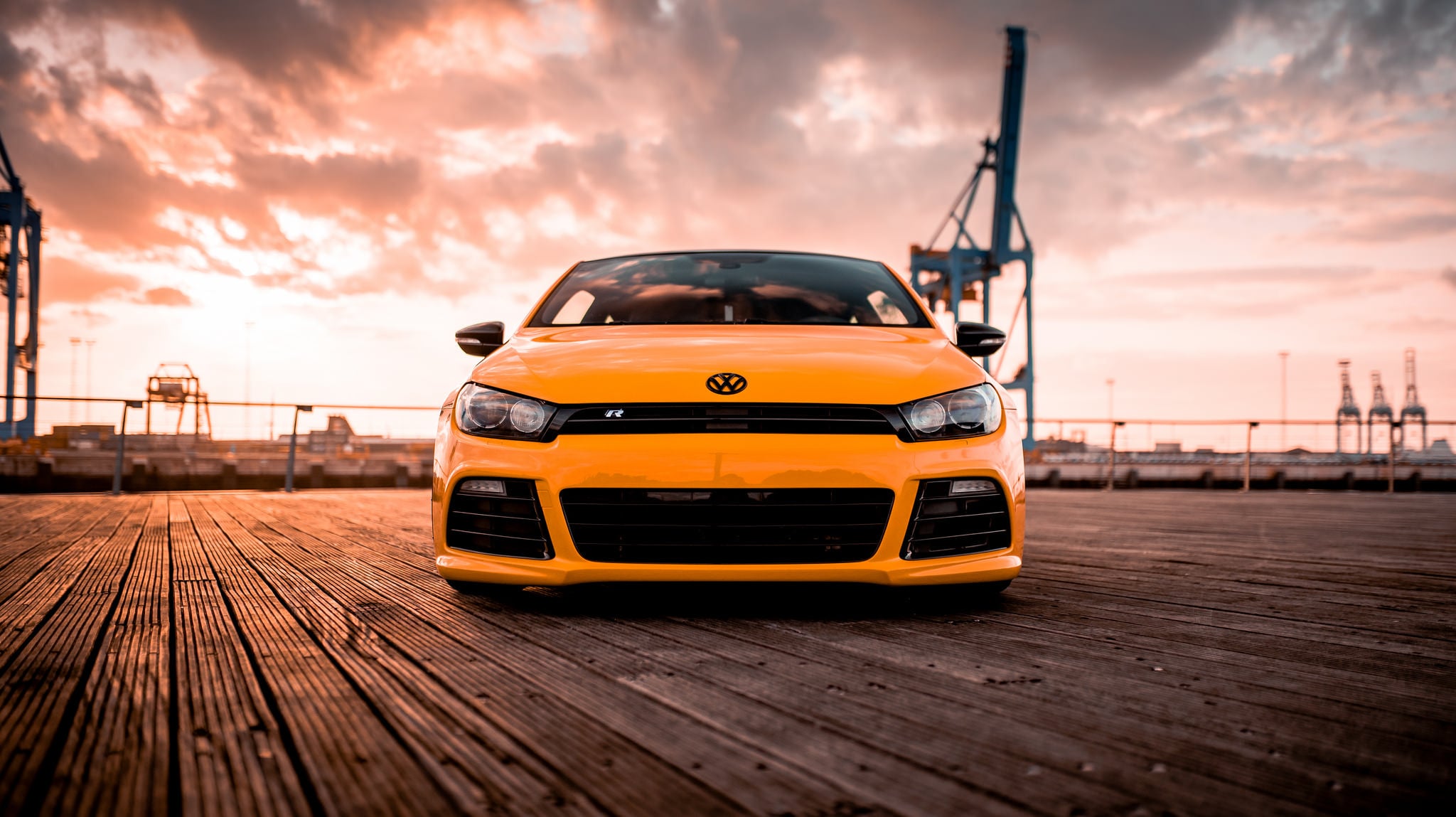 Front Bumper with Fog Lights on Orange VW Scirocco - Photo by Niche Road Wheels