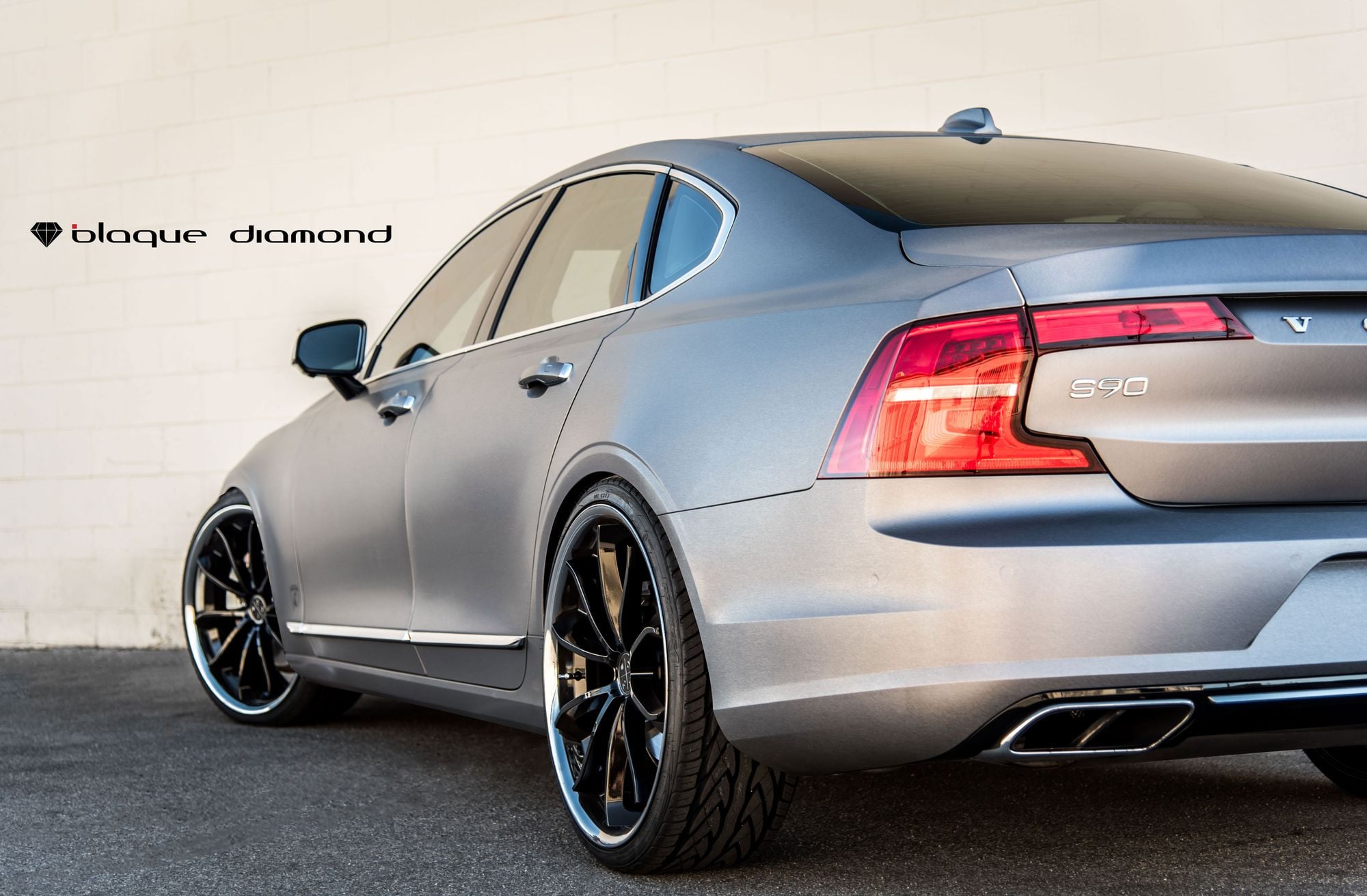 Gray Matte Volvo S90 with Red LED Taillights - Photo by Blaque Diamond