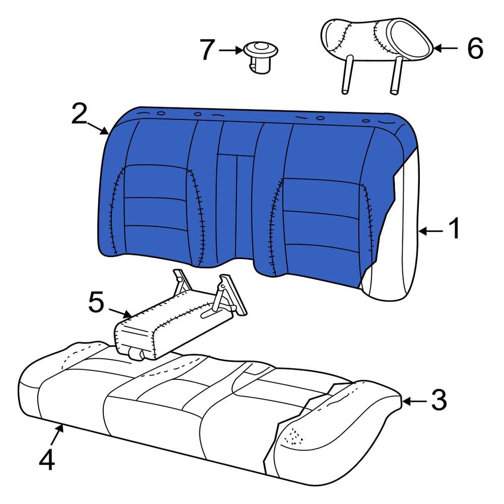 Jaguar OE GNC5585EBLFL Rear Seat Back Cushion Cover