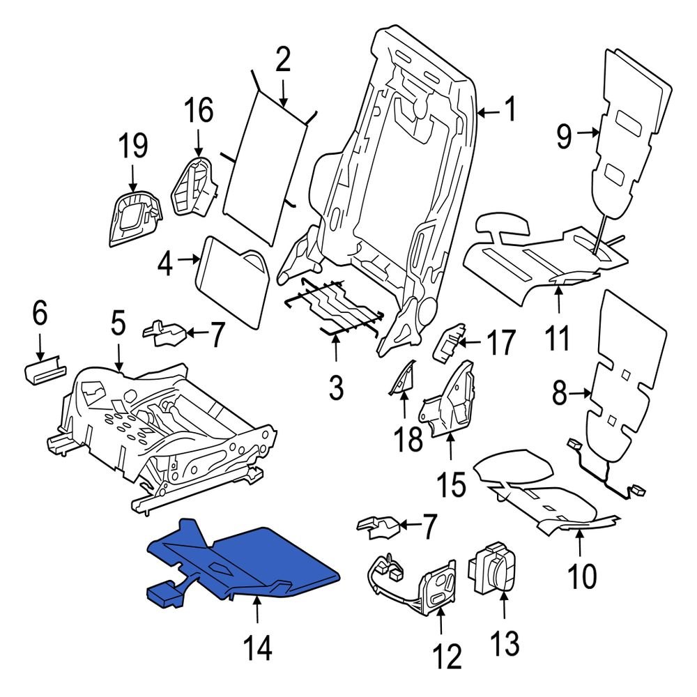 Jaguar OE C2C27695 Right Air Bag Seat Sensor Mat