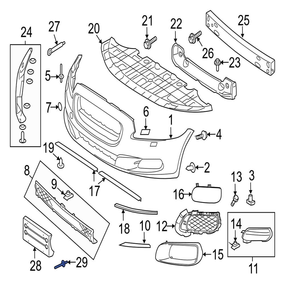 Jaguar OE C2D7715 - Mud Guard Rivet