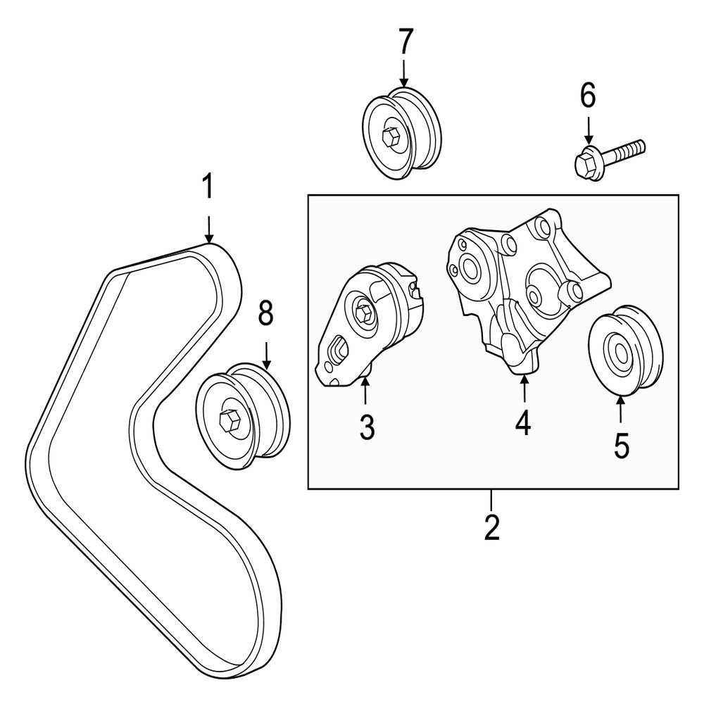 Jaguar OE C2D49666 - Accessory Drive Belt Tensioner Assembly