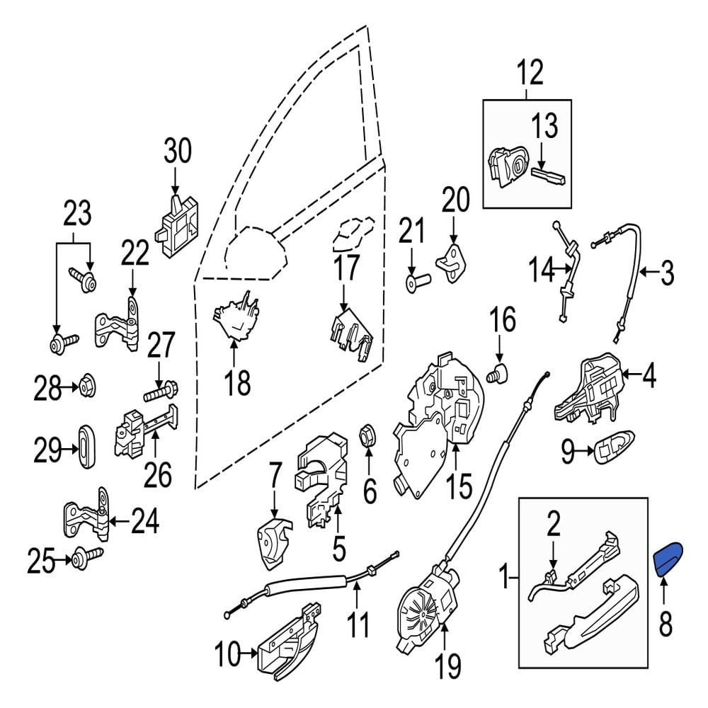 Jaguar OE C2D32290LML - Front Left Exterior Door Handle Cover