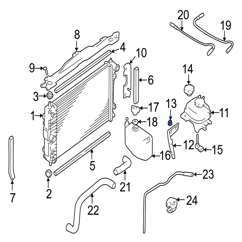 Jaguar OE CBC8261 Engine Coolant Reservoir Grommet