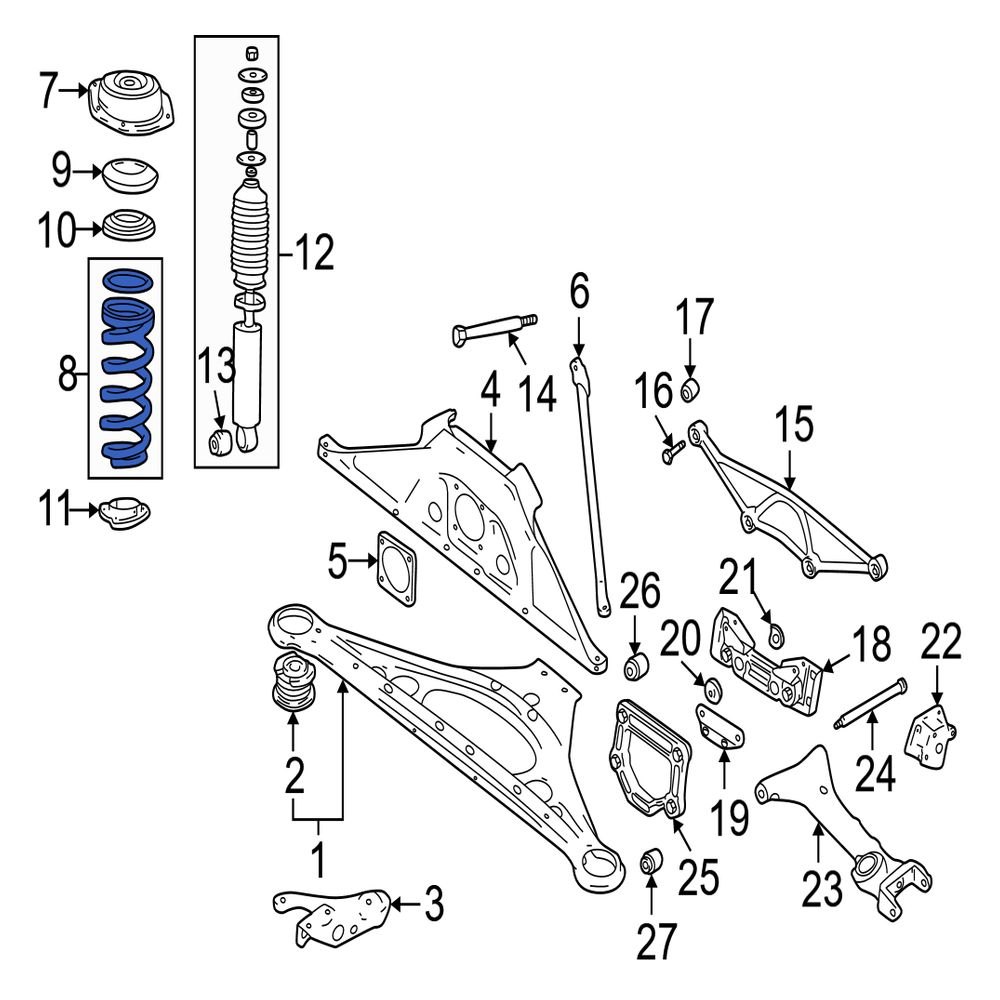 Jaguar OE JLM21278 Rear Coil Spring