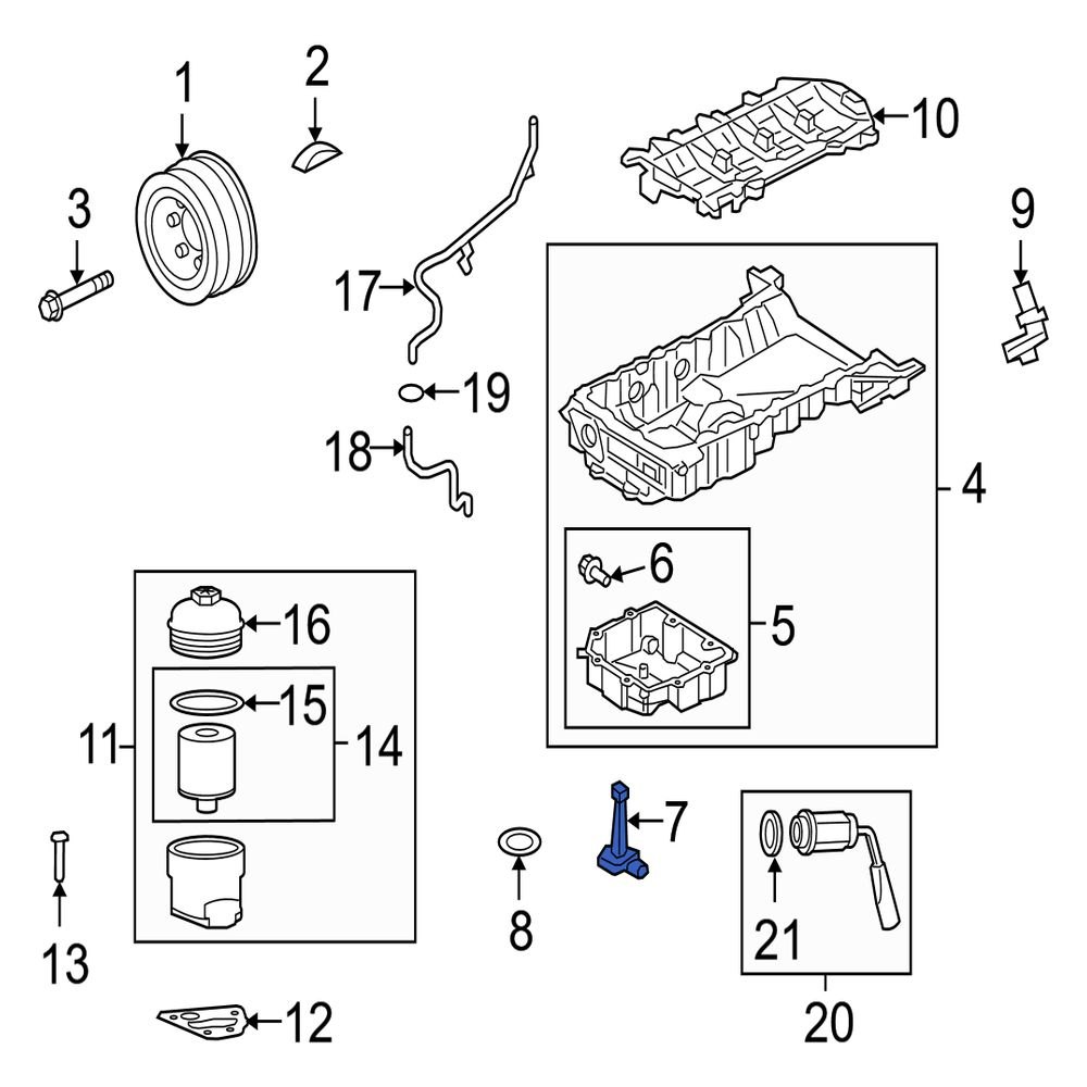 Jaguar OE AJ812432 - Engine Oil Level Sensor