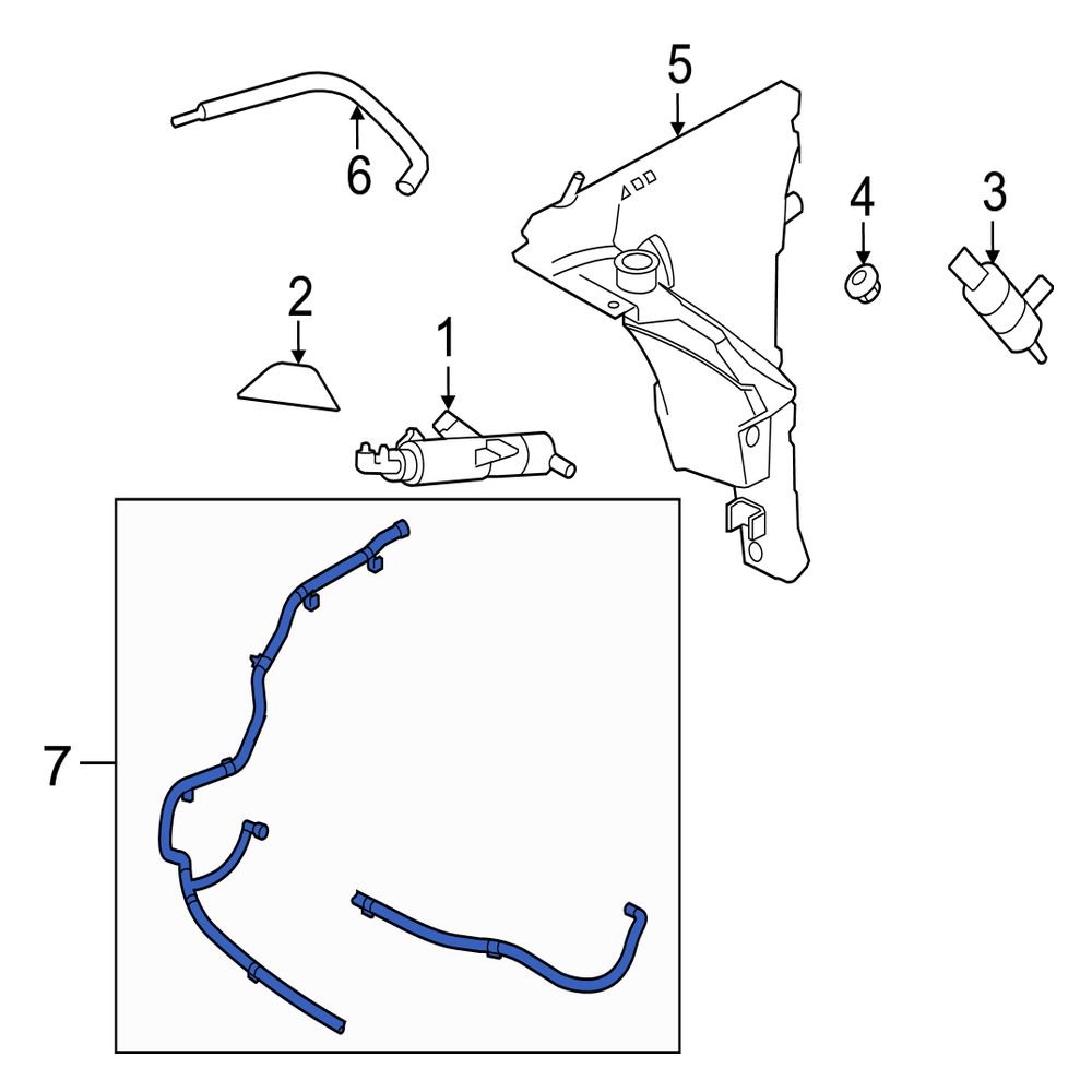 Jaguar OE C2Z13780 Front Headlight Washer Hose