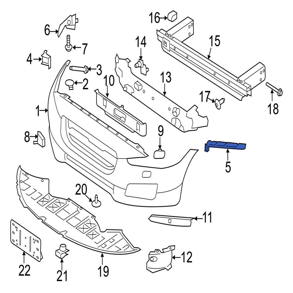 Jaguar OE T2H4007 Front Left Bumper Cover Bracket