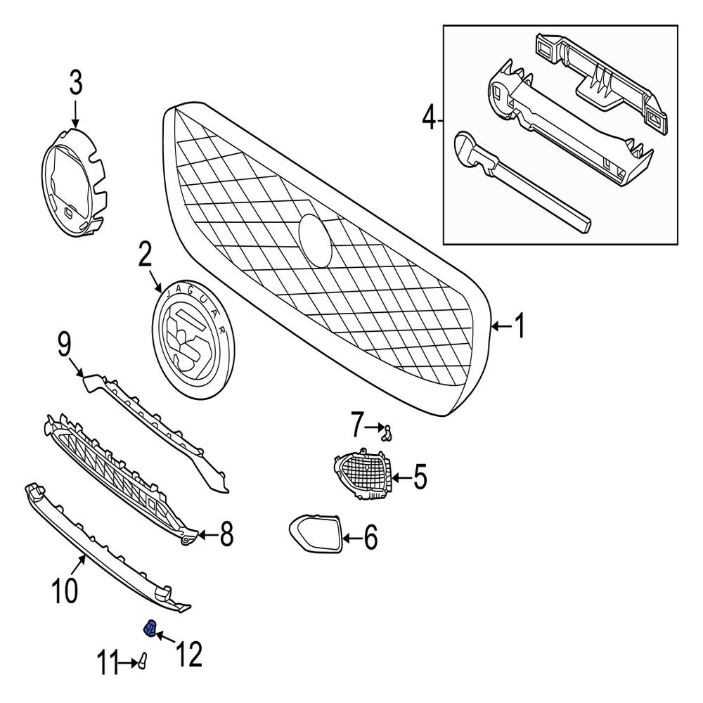 Jaguar OE XR846154 - Bumper Cover Stay Nut