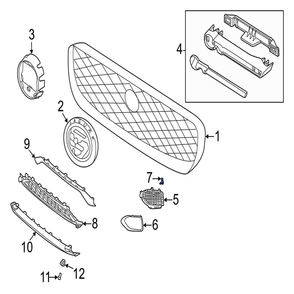 Jaguar OE C2C41784 - Grille Bolt