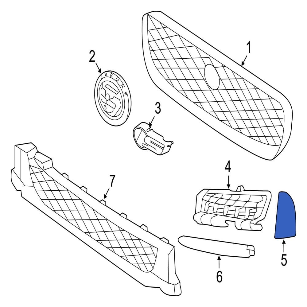 Jaguar Oe T2h11361 - Front Left Grille Molding