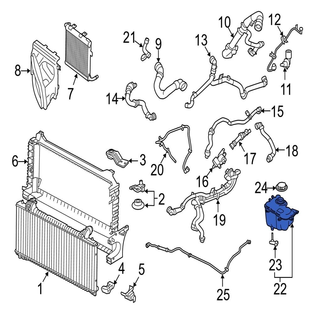 Jaguar OE T2H42508 - Engine Coolant Reservoir